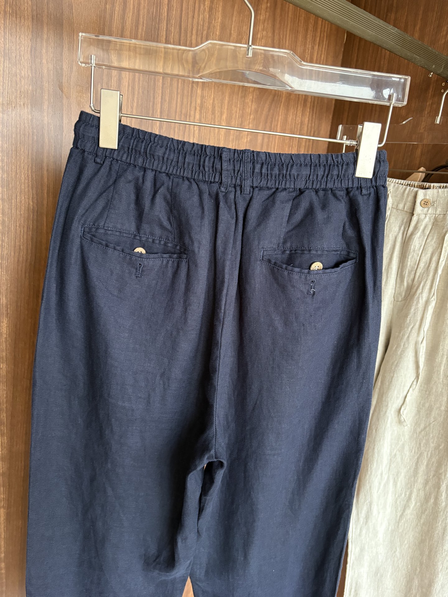 L、P春夏刺绣标识100 ％全麻时尚休闲裤 裤子无节制的创造动感兼具吸引力🧲,完美着装让时尚商务休闲轻而