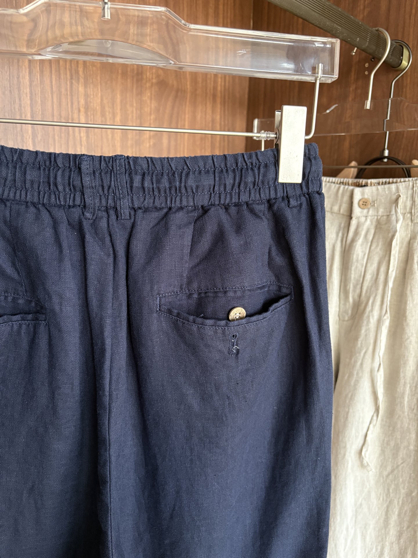 L、P春夏刺绣标识100 ％全麻时尚休闲裤 裤子无节制的创造动感兼具吸引力🧲,完美着装让时尚商务休闲轻而