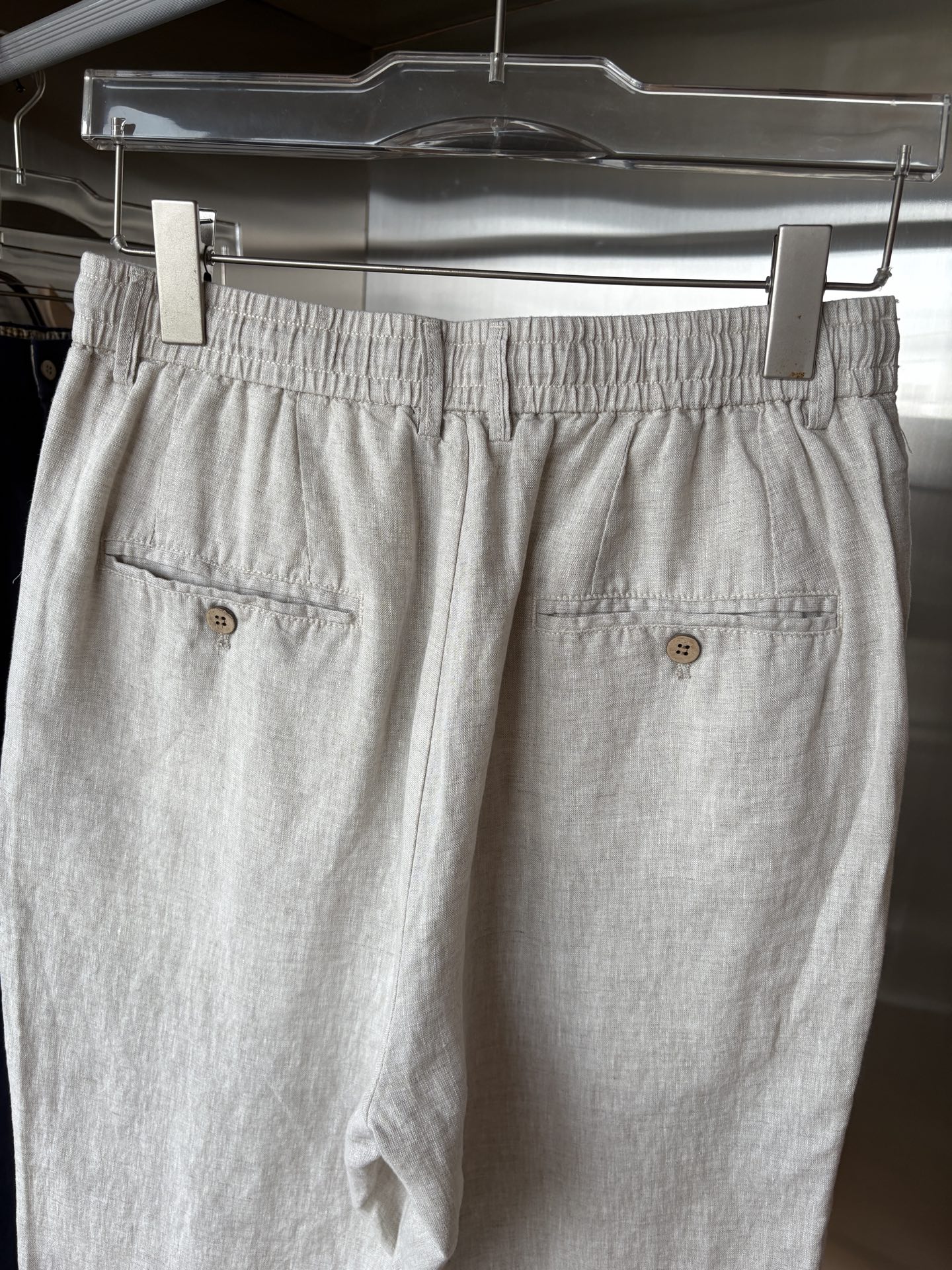 L、P春夏刺绣标识100 ％全麻时尚休闲裤 裤子无节制的创造动感兼具吸引力🧲,完美着装让时尚商务休闲轻而