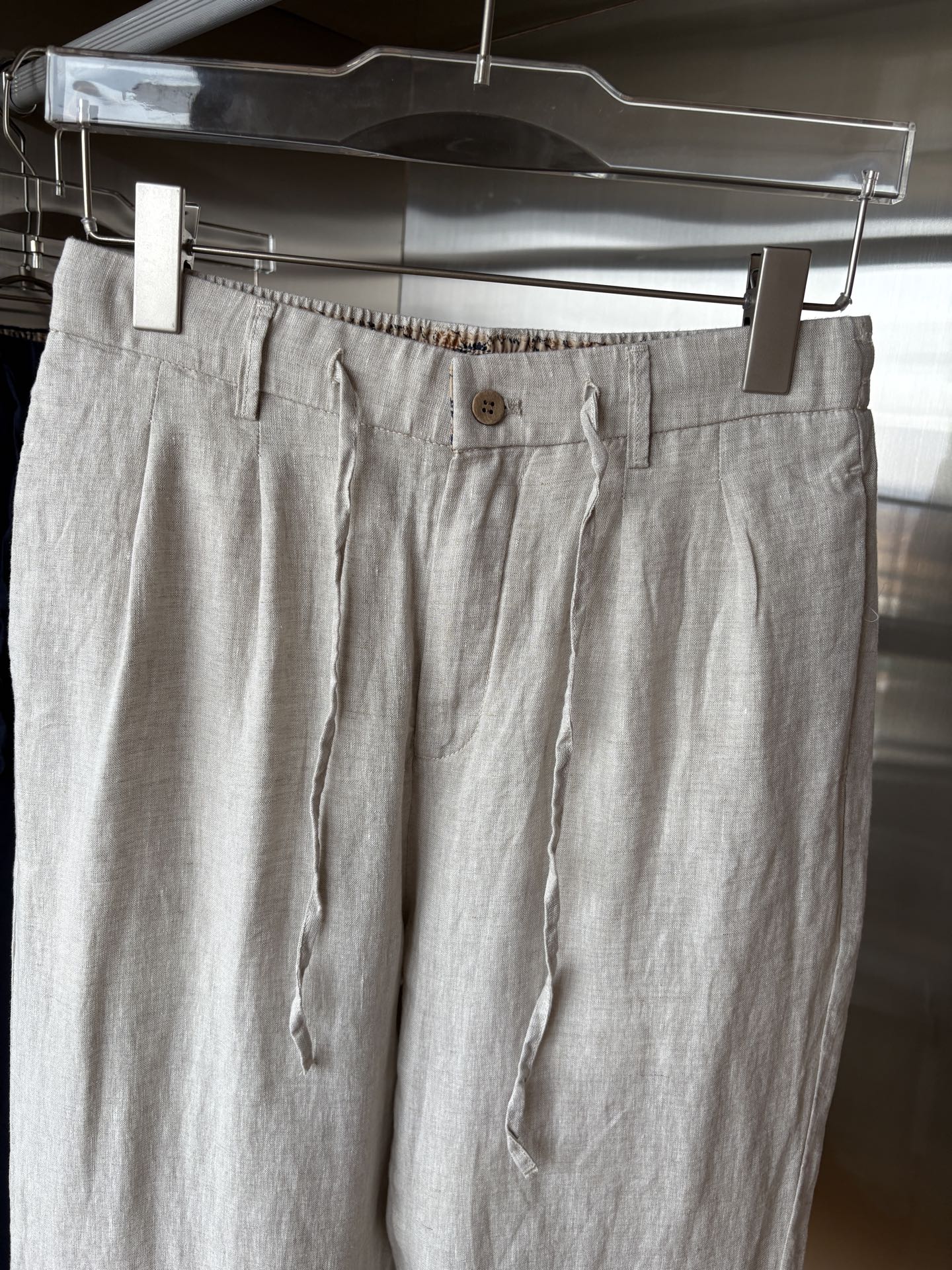 L、P春夏刺绣标识100 ％全麻时尚休闲裤 裤子无节制的创造动感兼具吸引力🧲,完美着装让时尚商务休闲轻而