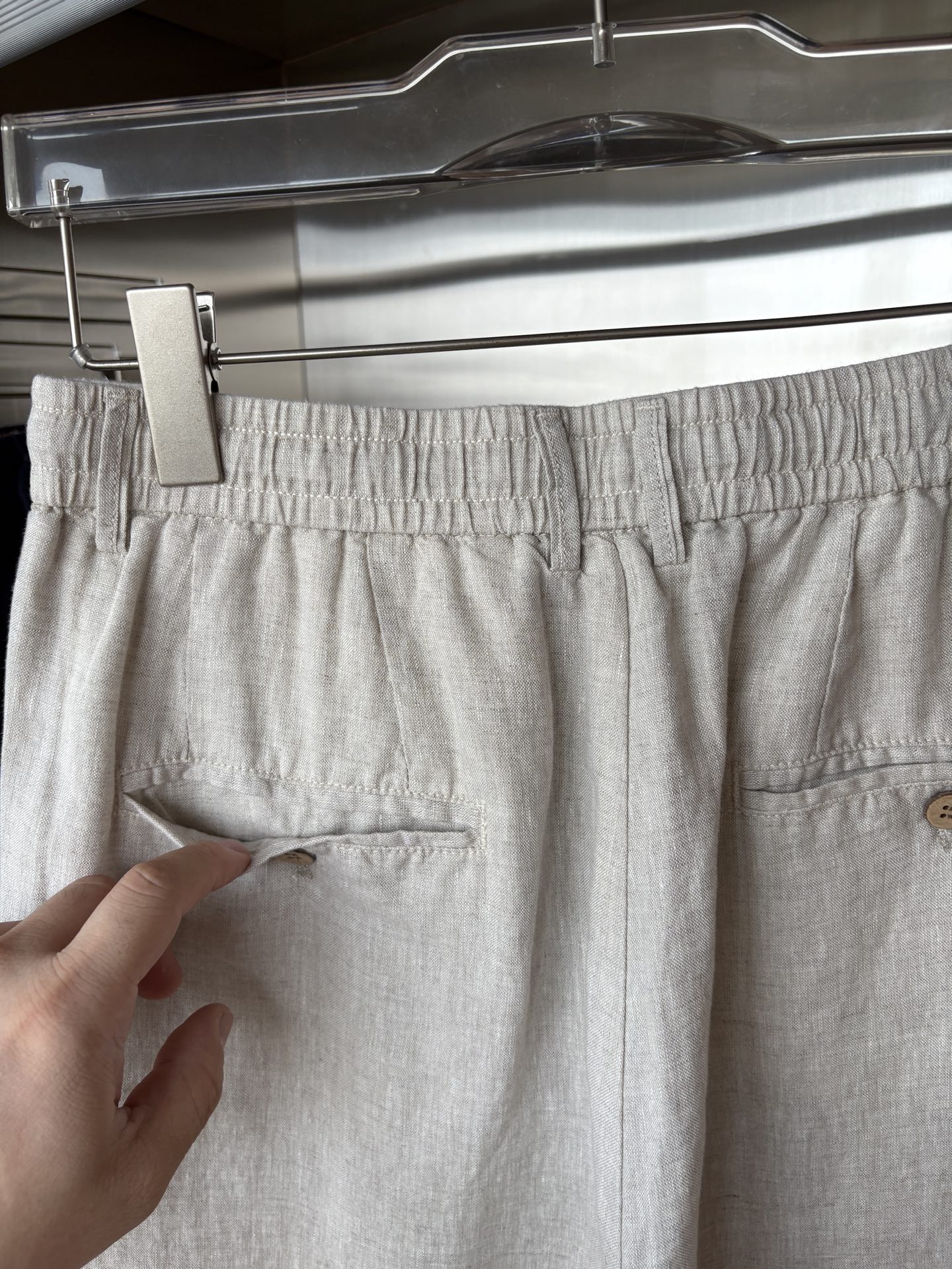 L、P春夏刺绣标识100 ％全麻时尚休闲裤 裤子无节制的创造动感兼具吸引力🧲,完美着装让时尚商务休闲轻而