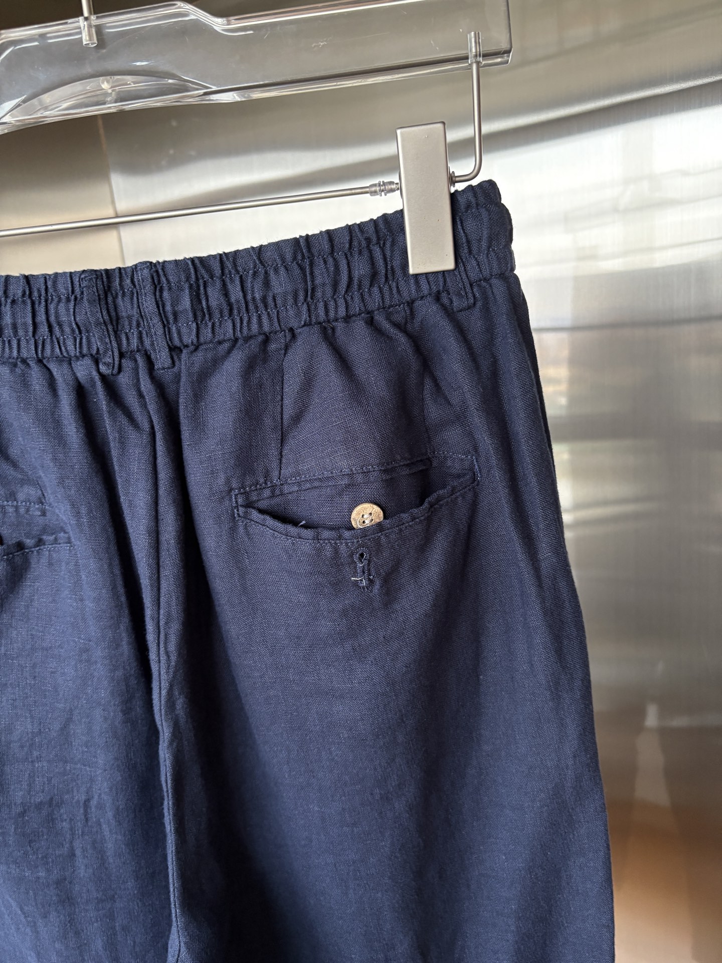 L、P春夏刺绣标识100 ％全麻时尚休闲裤 裤子无节制的创造动感兼具吸引力🧲,完美着装让时尚商务休闲轻而