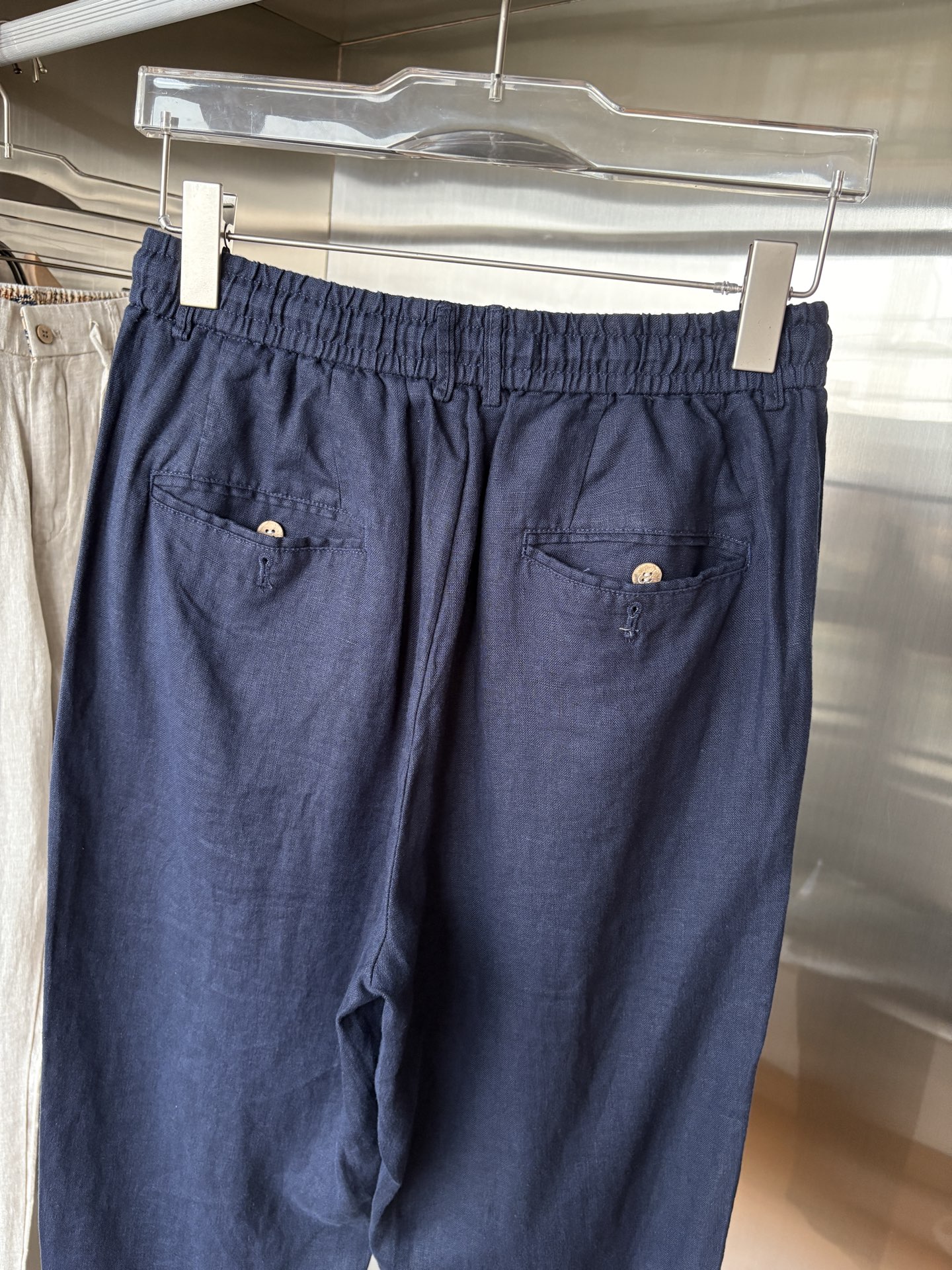 L、P春夏刺绣标识100 ％全麻时尚休闲裤 裤子无节制的创造动感兼具吸引力🧲,完美着装让时尚商务休闲轻而