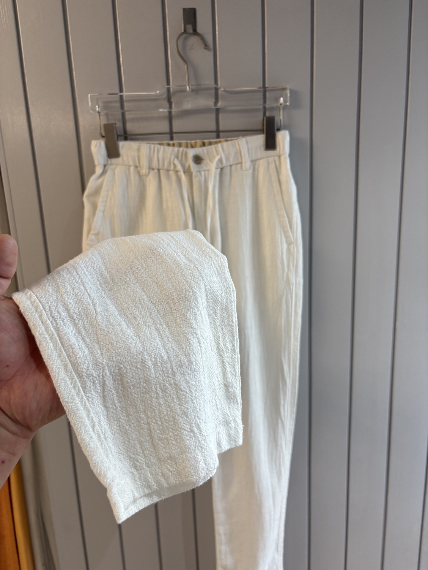 L2025年秋季新款70%苎麻30%棉简约百搭薄款透气直筒休闲长裤👖，面料柔软舒适透气&休闲百搭
尺码：