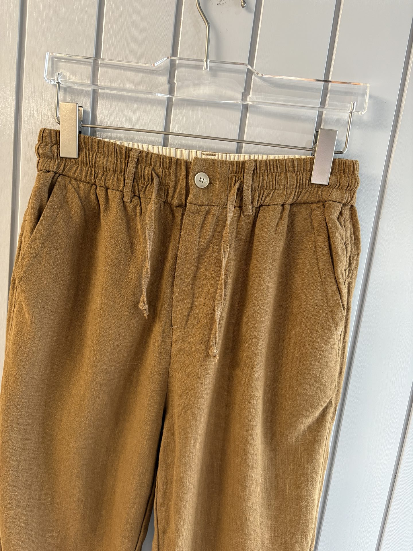 L2025年秋季新款70%苎麻30%棉简约百搭薄款透气直筒休闲长裤👖，面料柔软舒适透气&休闲百搭
尺码：