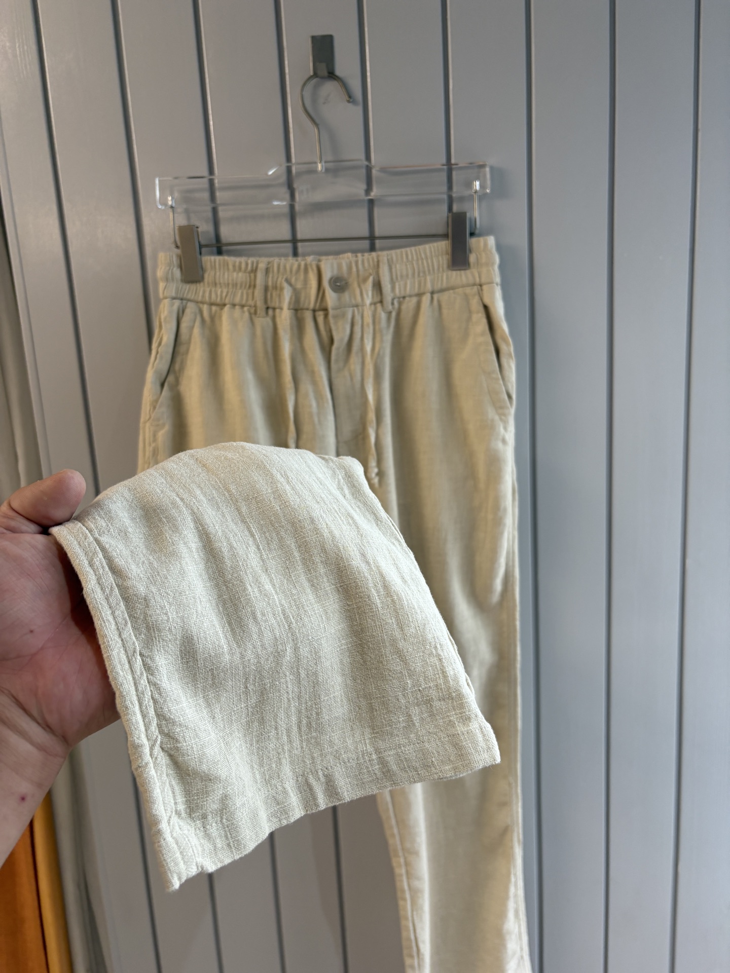 L2025年秋季新款70%苎麻30%棉简约百搭薄款透气直筒休闲长裤👖，面料柔软舒适透气&休闲百搭
尺码：