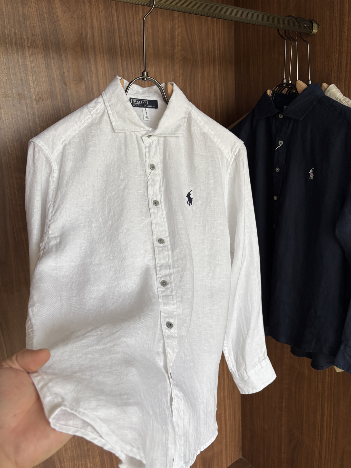 拉夫劳伦2025年夏季新款100%纯亚麻简约百搭休闲衬衣，面料舒适透气&时尚百搭颜色：白色、原麻色、卡其