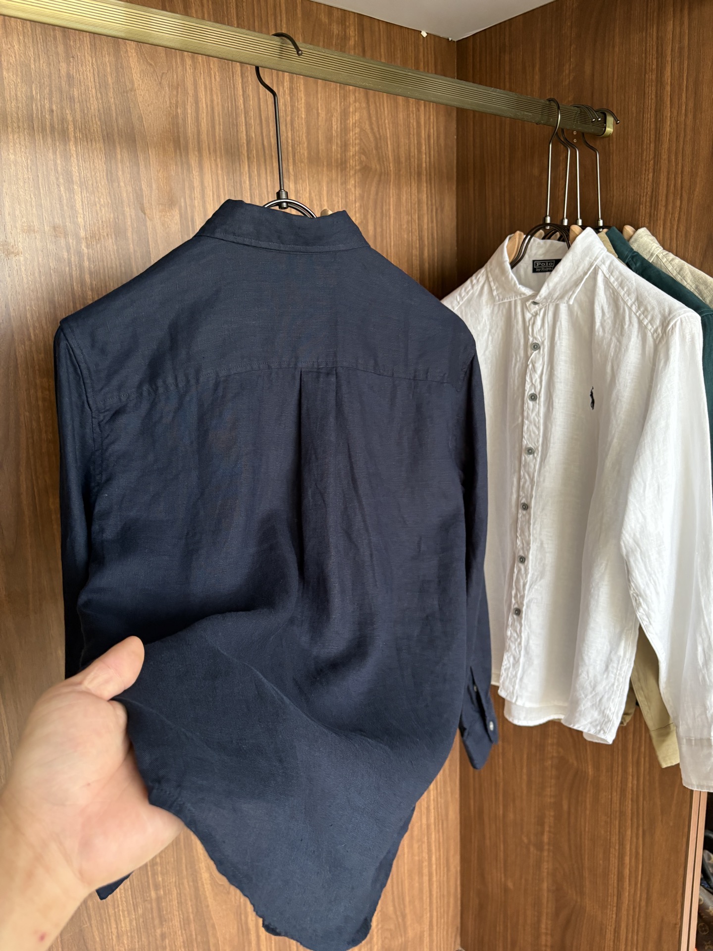 拉夫劳伦2025年夏季新款100%纯亚麻简约百搭休闲衬衣，面料舒适透气&时尚百搭颜色：白色、原麻色、卡其