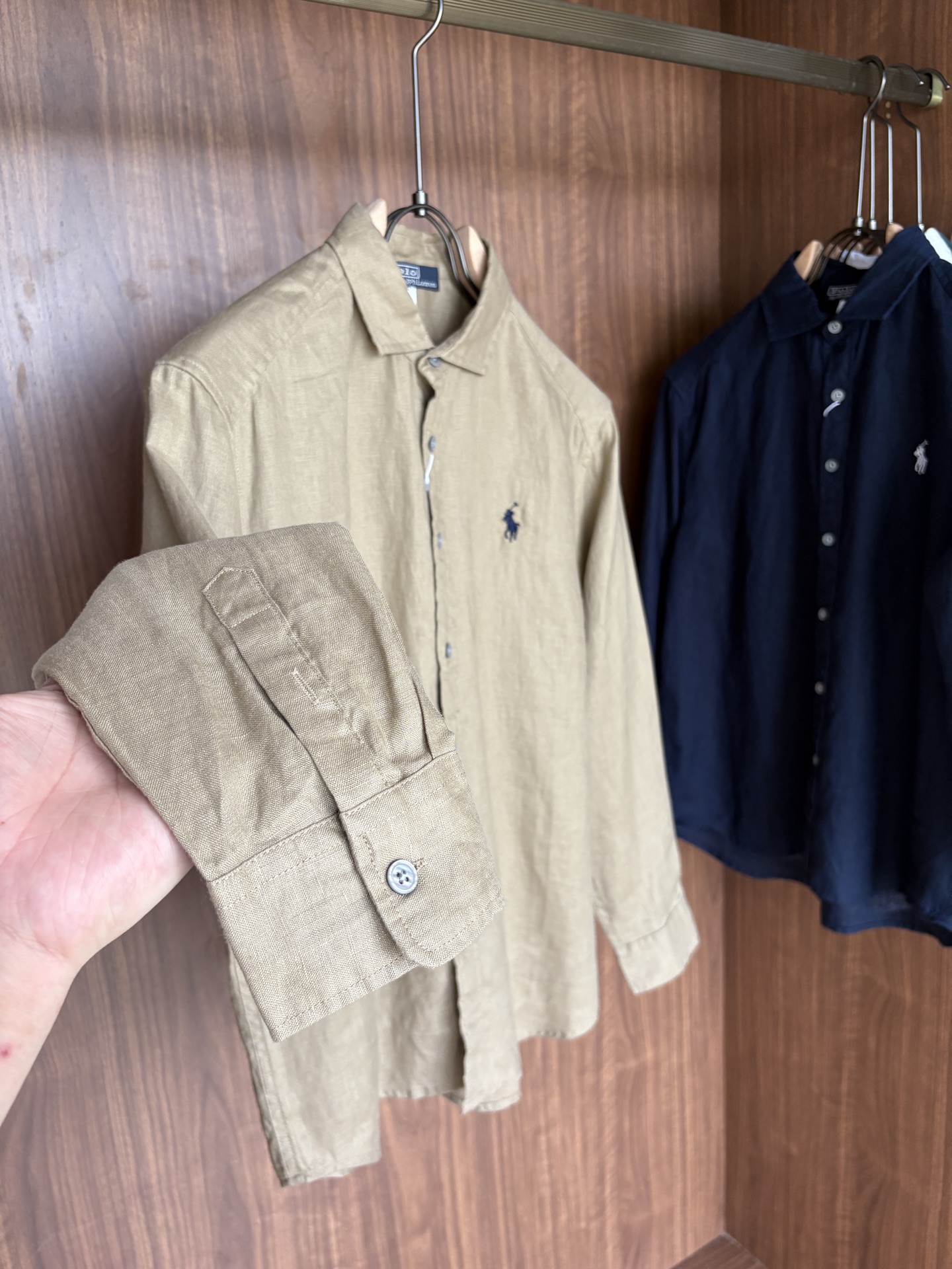 拉夫劳伦2025年夏季新款100%纯亚麻简约百搭休闲衬衣，面料舒适透气&时尚百搭颜色：白色、原麻色、卡其