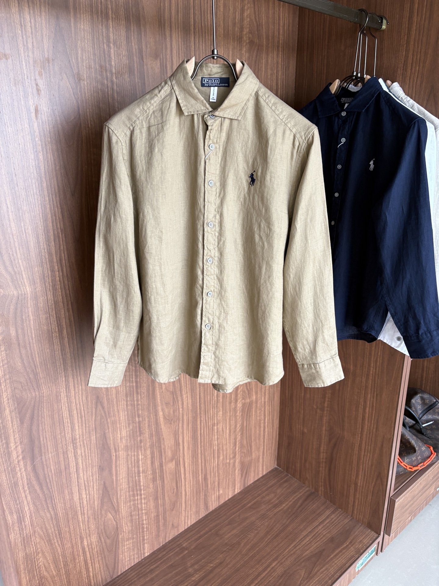 拉夫劳伦2025年夏季新款100%纯亚麻简约百搭休闲衬衣，面料舒适透气&时尚百搭颜色：白色、原麻色、卡其