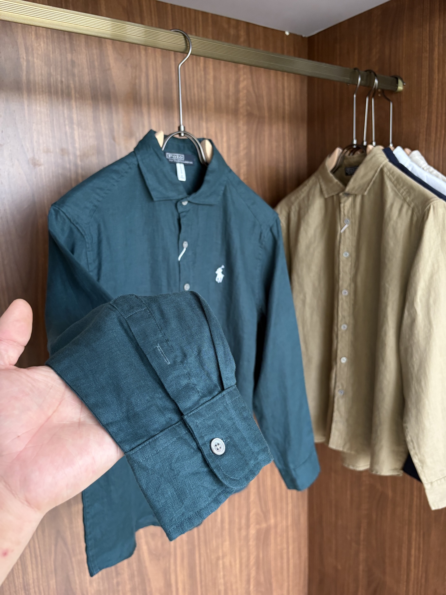 拉夫劳伦2025年夏季新款100%纯亚麻简约百搭休闲衬衣，面料舒适透气&时尚百搭颜色：白色、原麻色、卡其