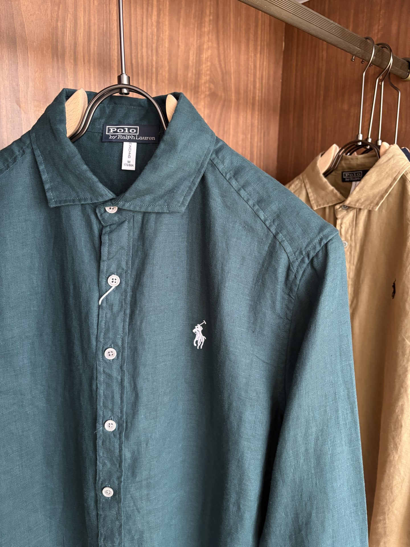 拉夫劳伦2025年夏季新款100%纯亚麻简约百搭休闲衬衣，面料舒适透气&时尚百搭颜色：白色、原麻色、卡其