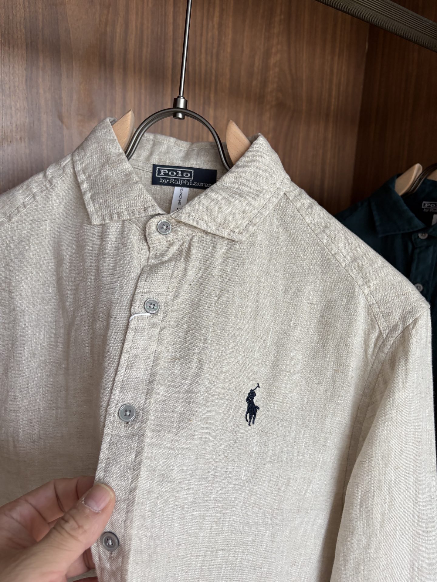 拉夫劳伦2025年夏季新款100%纯亚麻简约百搭休闲衬衣，面料舒适透气&时尚百搭颜色：白色、原麻色、卡其