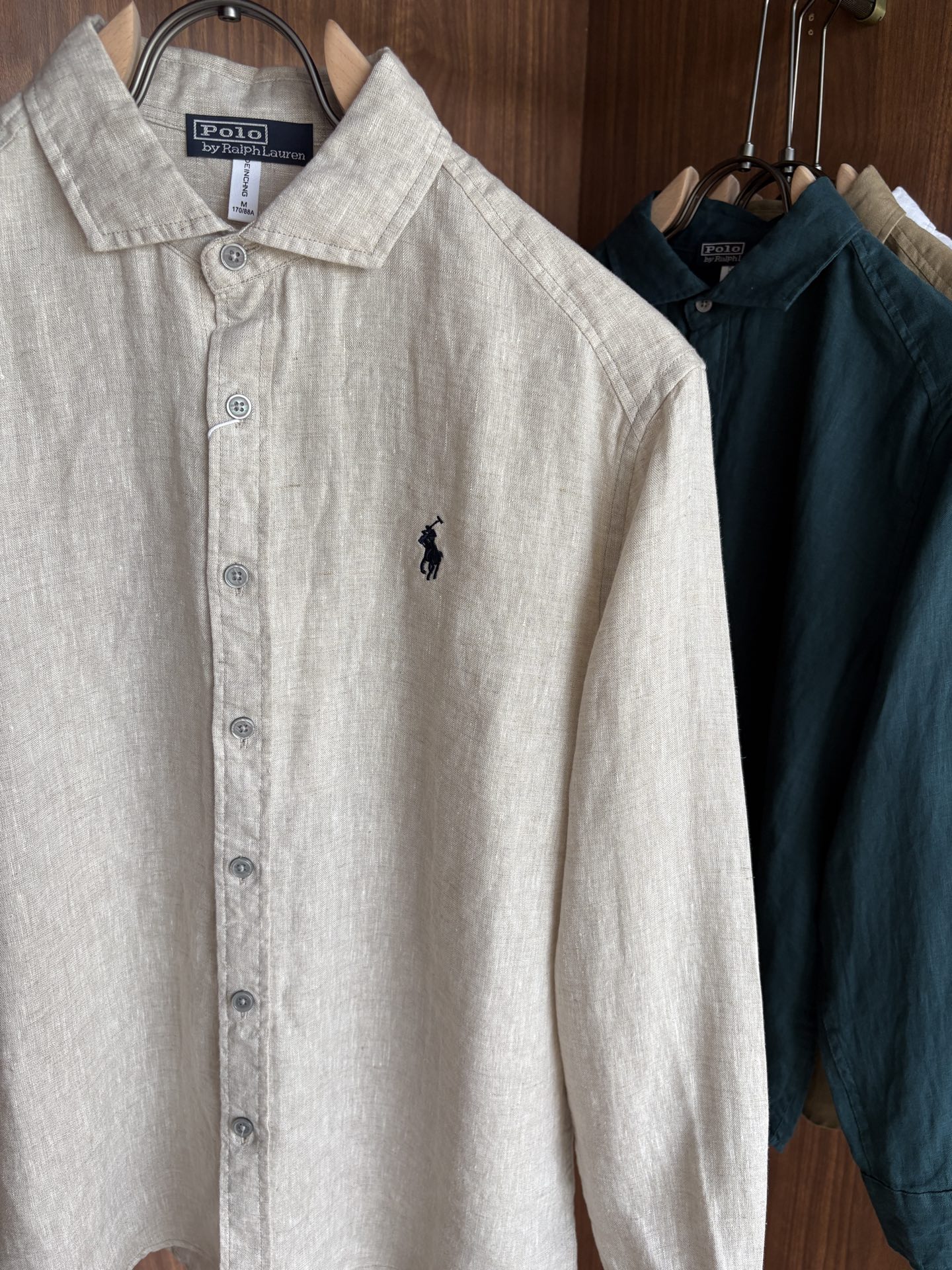 拉夫劳伦2025年夏季新款100%纯亚麻简约百搭休闲衬衣，面料舒适透气&时尚百搭颜色：白色、原麻色、卡其