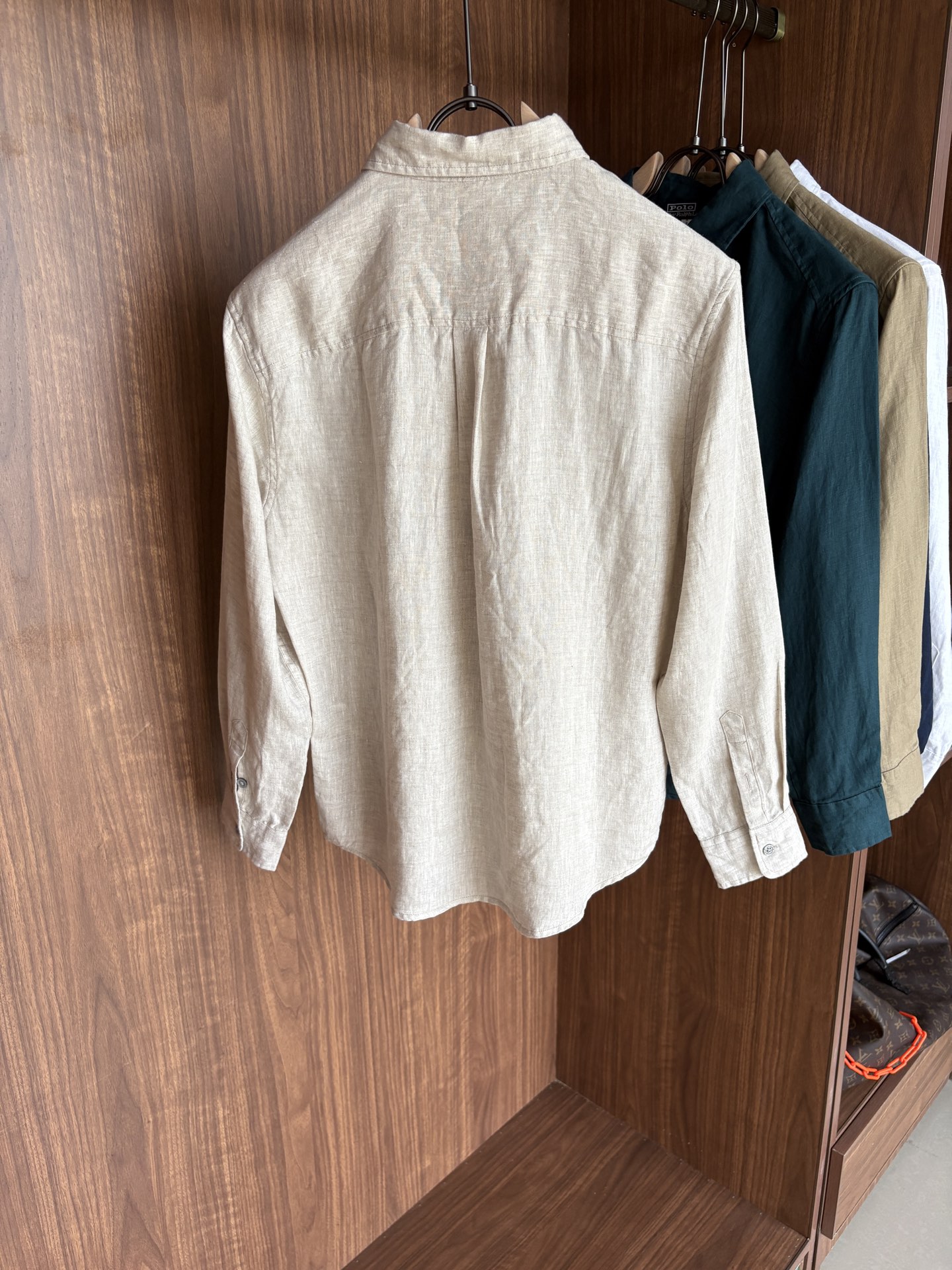 拉夫劳伦2025年夏季新款100%纯亚麻简约百搭休闲衬衣，面料舒适透气&时尚百搭颜色：白色、原麻色、卡其