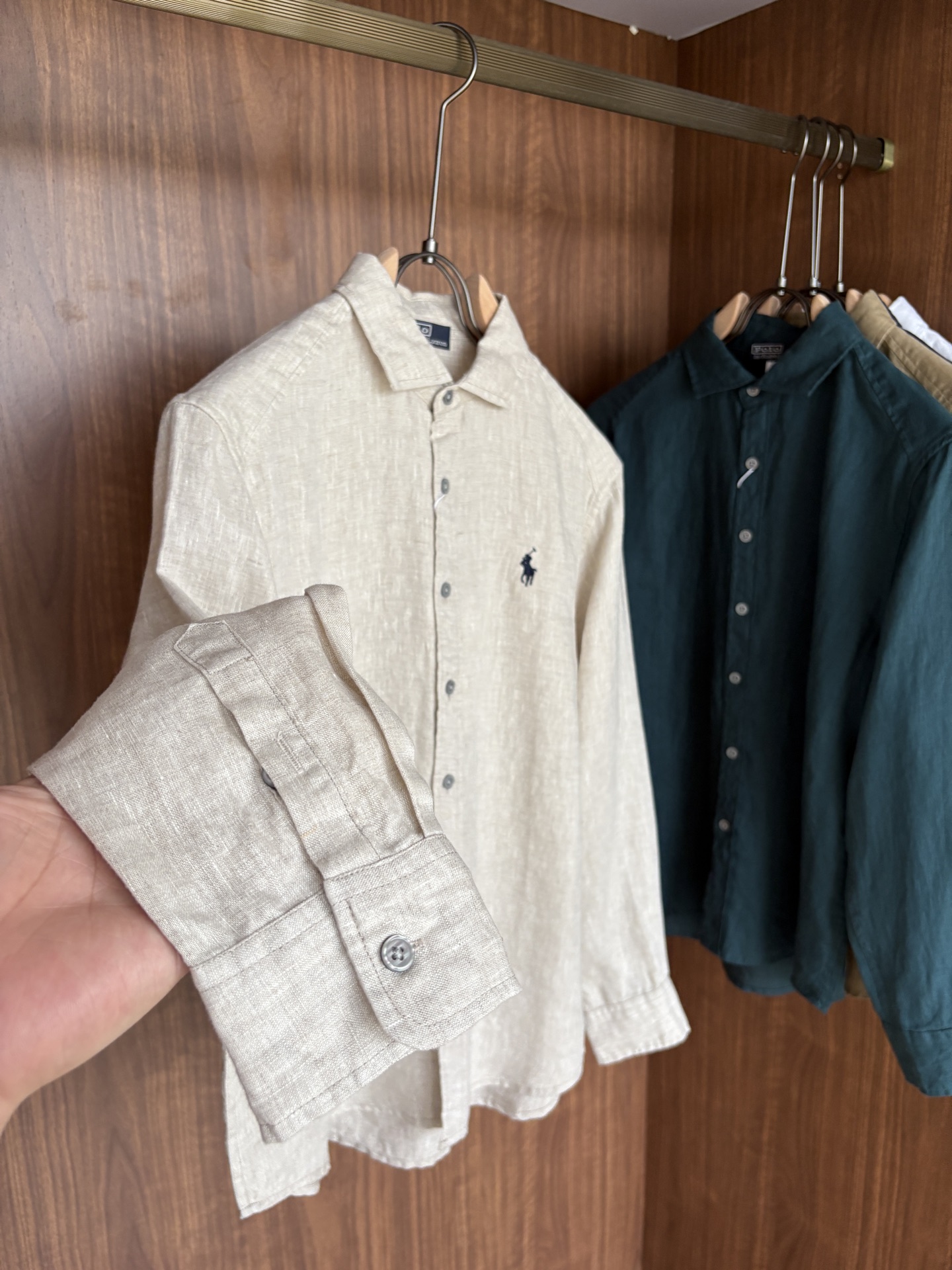 拉夫劳伦2025年夏季新款100%纯亚麻简约百搭休闲衬衣，面料舒适透气&时尚百搭颜色：白色、原麻色、卡其