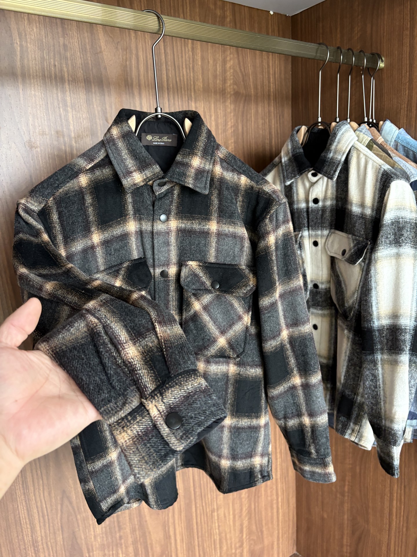 L最新2025年秋季新款100%棉简约百搭休闲格子长袖衬衣外套，面料舒适透气&时尚百搭尺码：M-4xL