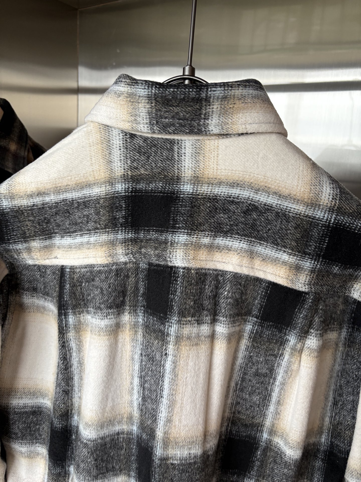 L最新2025年秋季新款100%棉简约百搭休闲格子长袖衬衣外套，面料舒适透气&时尚百搭尺码：M-4xL