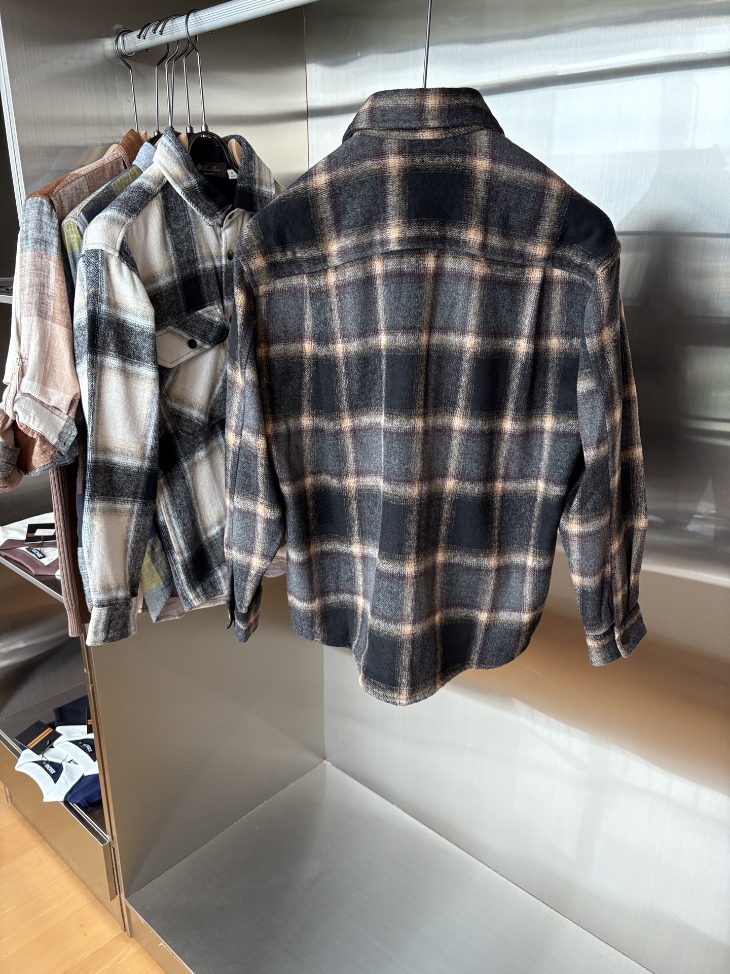 L最新2025年秋季新款100%棉简约百搭休闲格子长袖衬衣外套，面料舒适透气&时尚百搭尺码：M-4xL