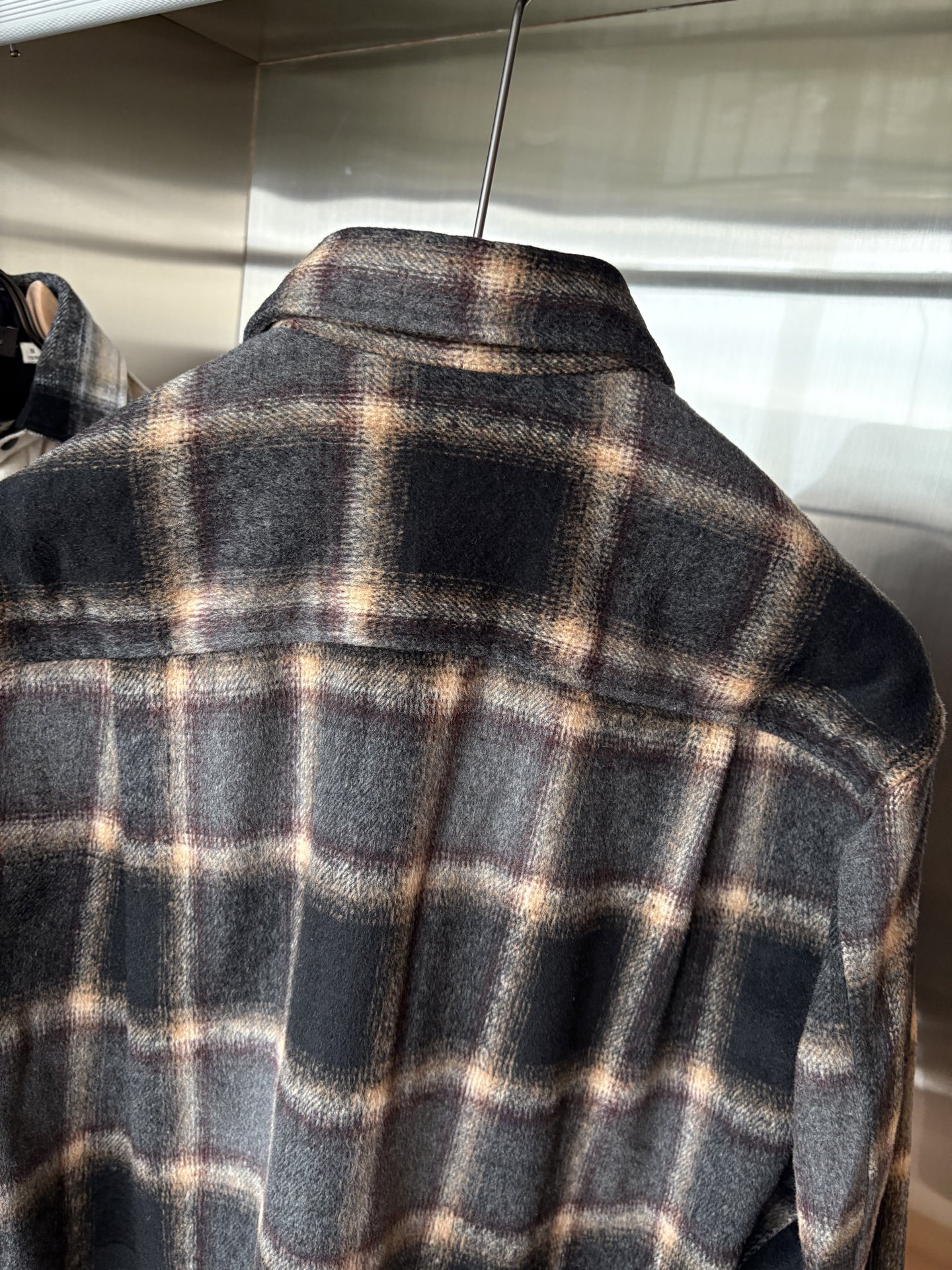 L最新2025年秋季新款100%棉简约百搭休闲格子长袖衬衣外套，面料舒适透气&时尚百搭尺码：M-4xL