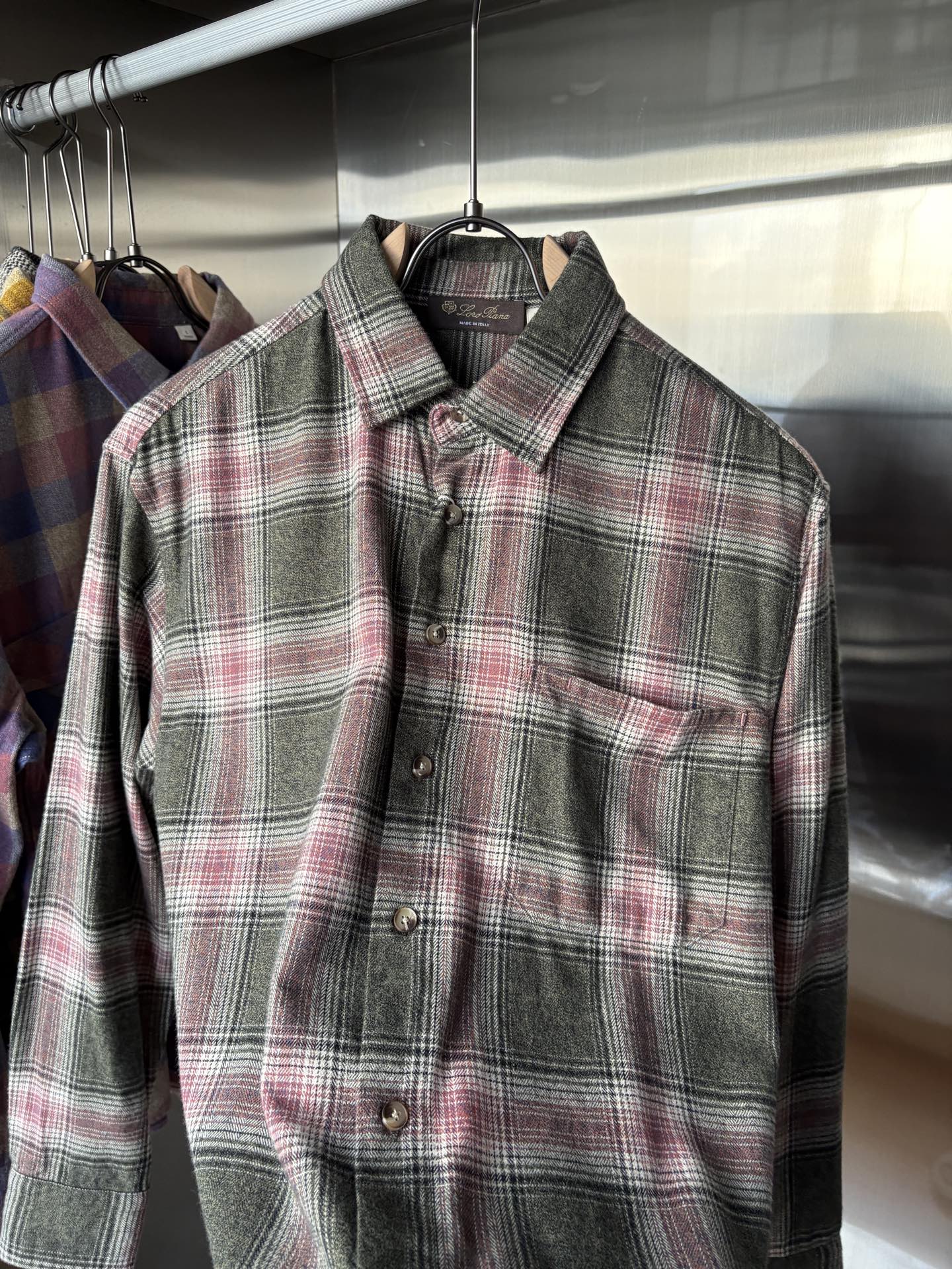 L最新2025年秋季新款100%棉简约百搭休闲格子长袖衬衣外套，面料舒适透气&时尚百搭尺码：M-4xL