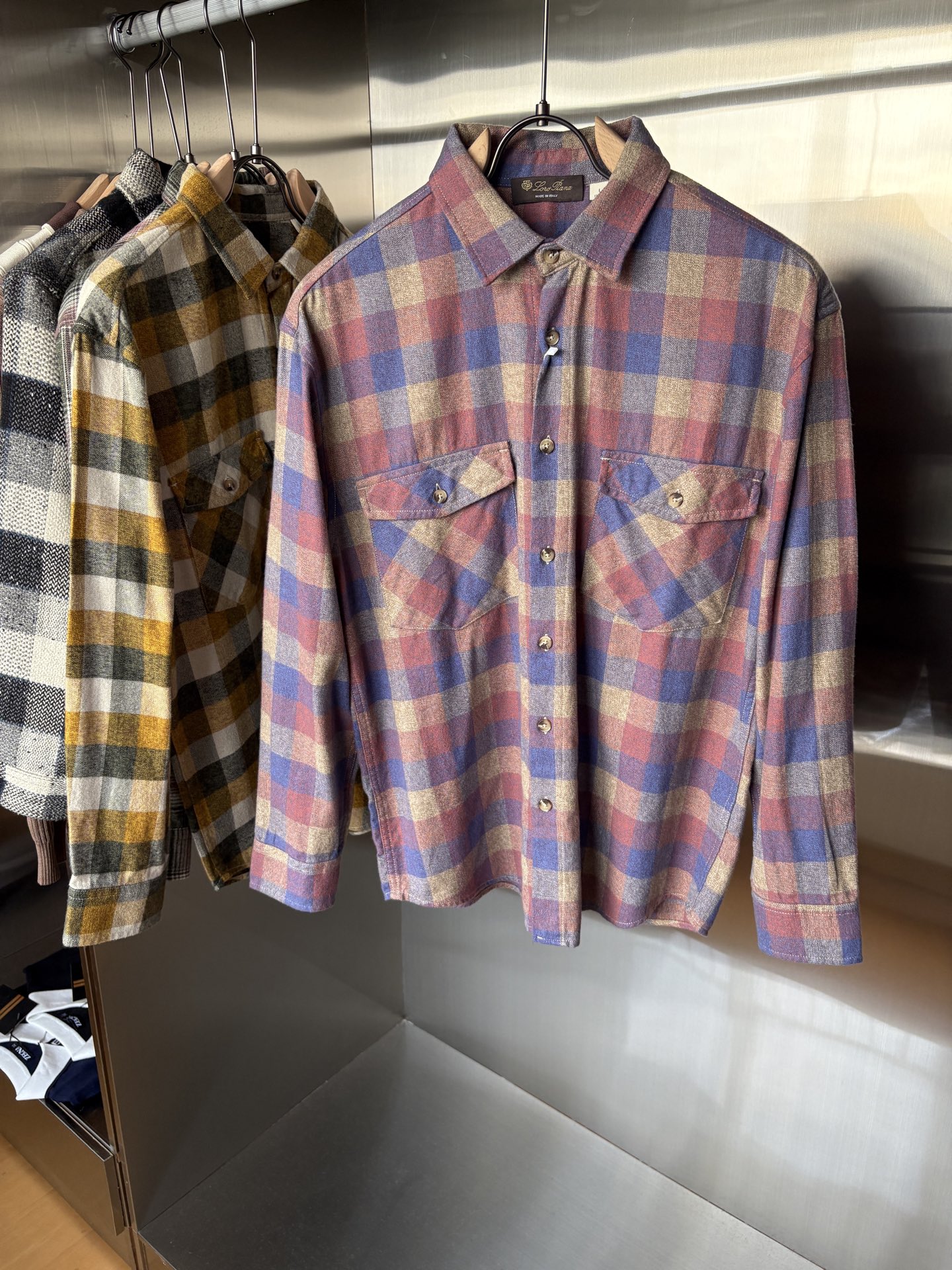 L最新2025年秋季新款100%棉简约百搭休闲格子长袖衬衣外套，面料舒适透气&时尚百搭尺码：M-4xL