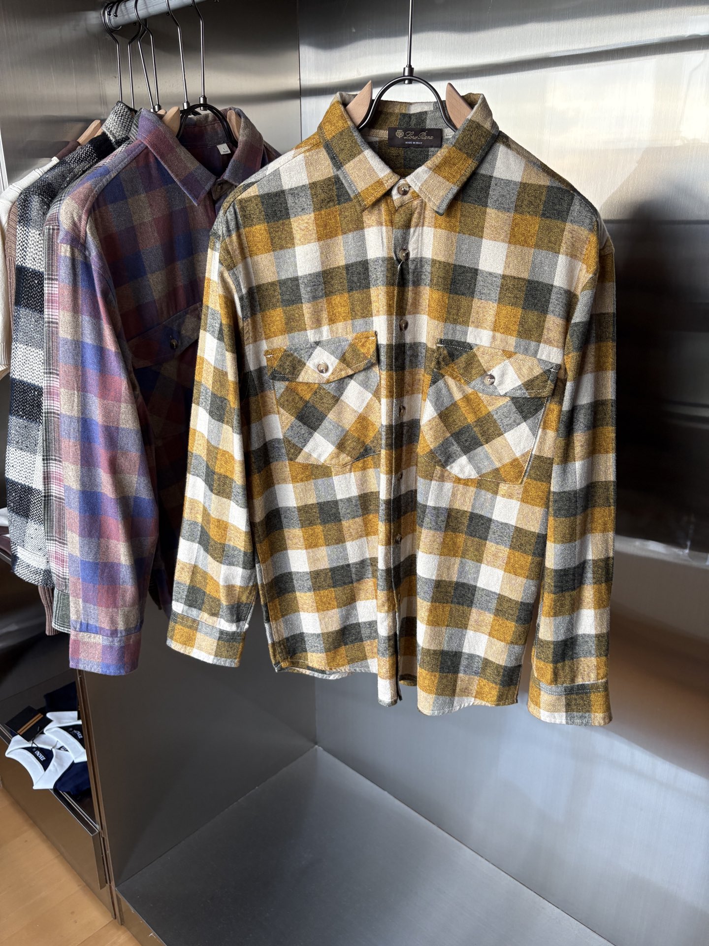 L最新2025年秋季新款100%棉简约百搭休闲格子长袖衬衣外套，面料舒适透气&时尚百搭尺码：M-4xL