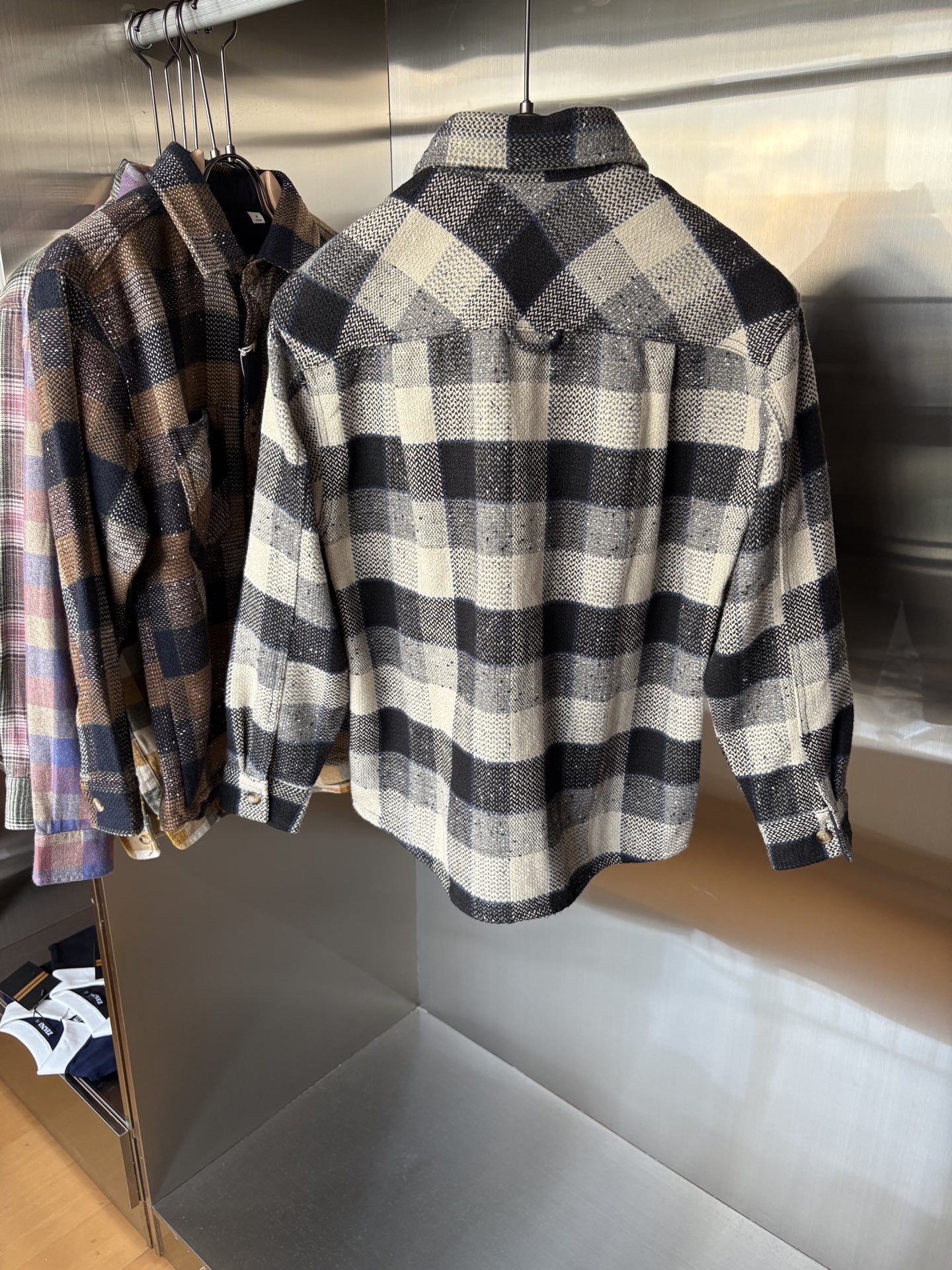 L最新2025年秋季新款100%棉简约百搭休闲格子长袖衬衣外套，面料舒适透气&时尚百搭尺码：M-4xL