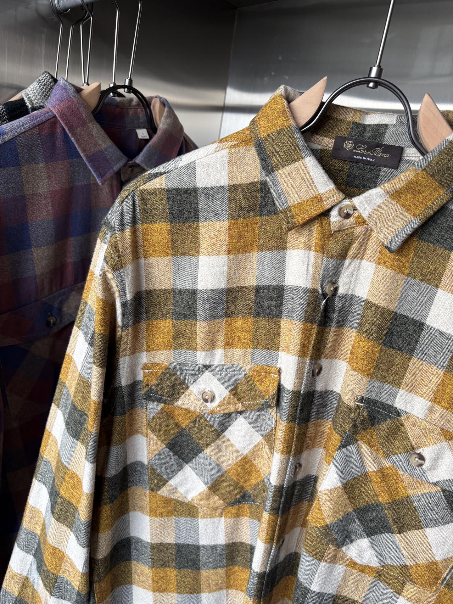 L最新2025年秋季新款100%棉简约百搭休闲格子长袖衬衣外套，面料舒适透气&时尚百搭尺码：M-4xL