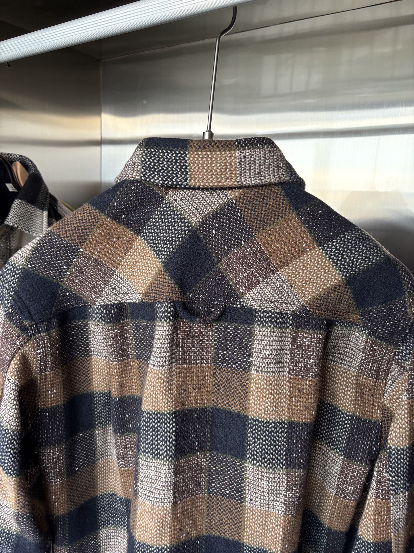 L最新2025年秋季新款100%棉简约百搭休闲格子长袖衬衣外套，面料舒适透气&时尚百搭尺码：M-4xL