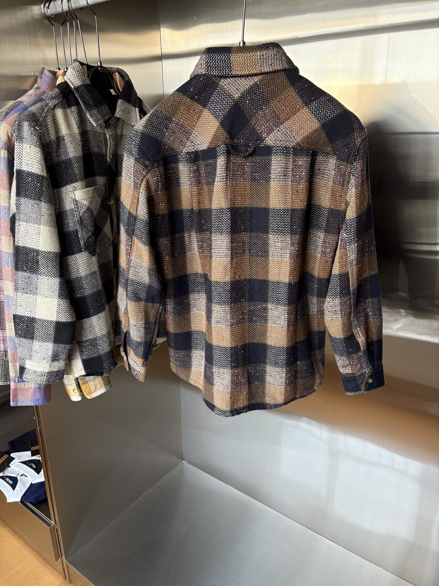 L最新2025年秋季新款100%棉简约百搭休闲格子长袖衬衣外套，面料舒适透气&时尚百搭尺码：M-4xL