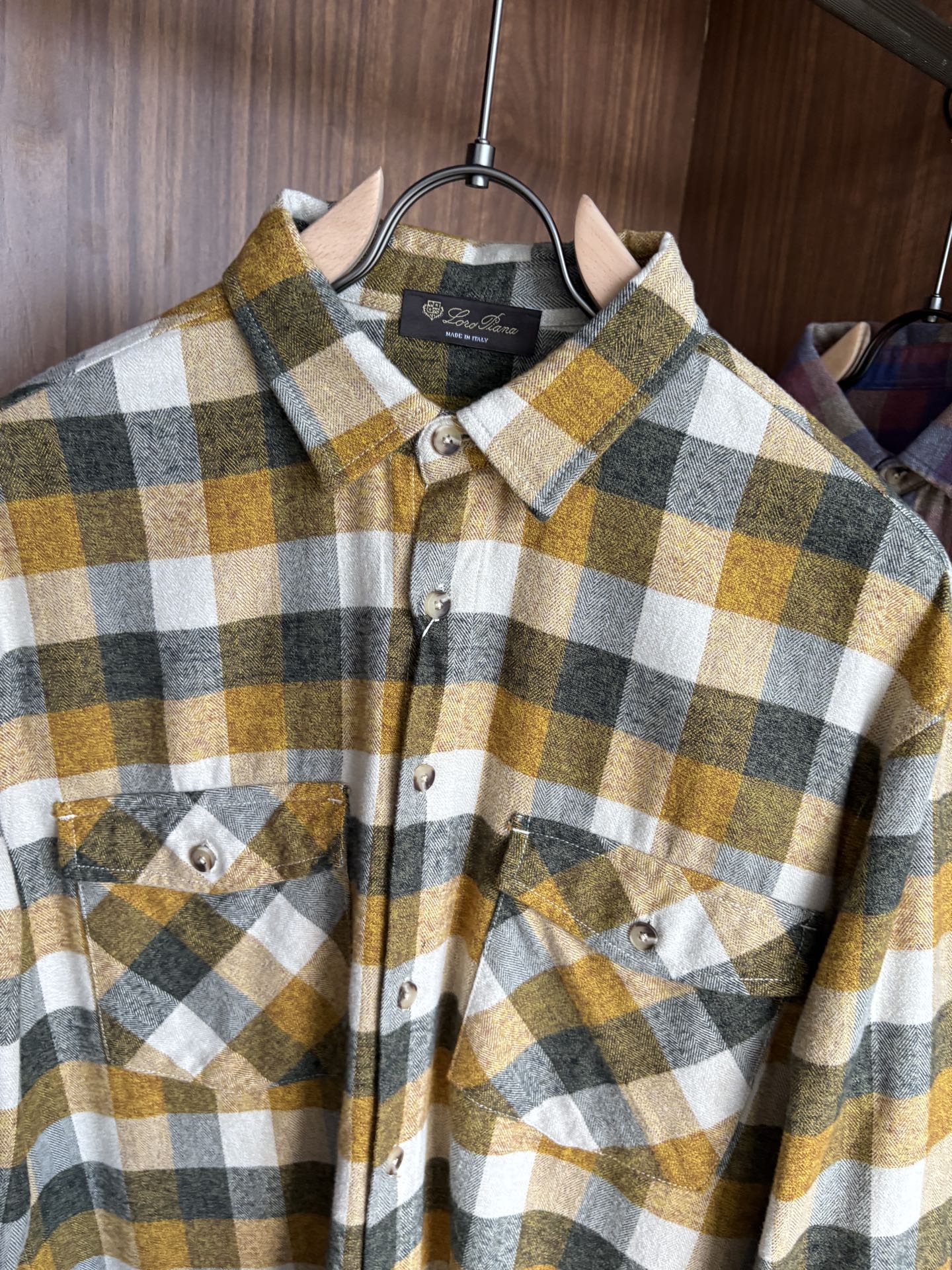 L最新2025年秋季新款100%棉简约百搭休闲格子长袖衬衣外套，面料舒适透气&时尚百搭尺码：M-4xL