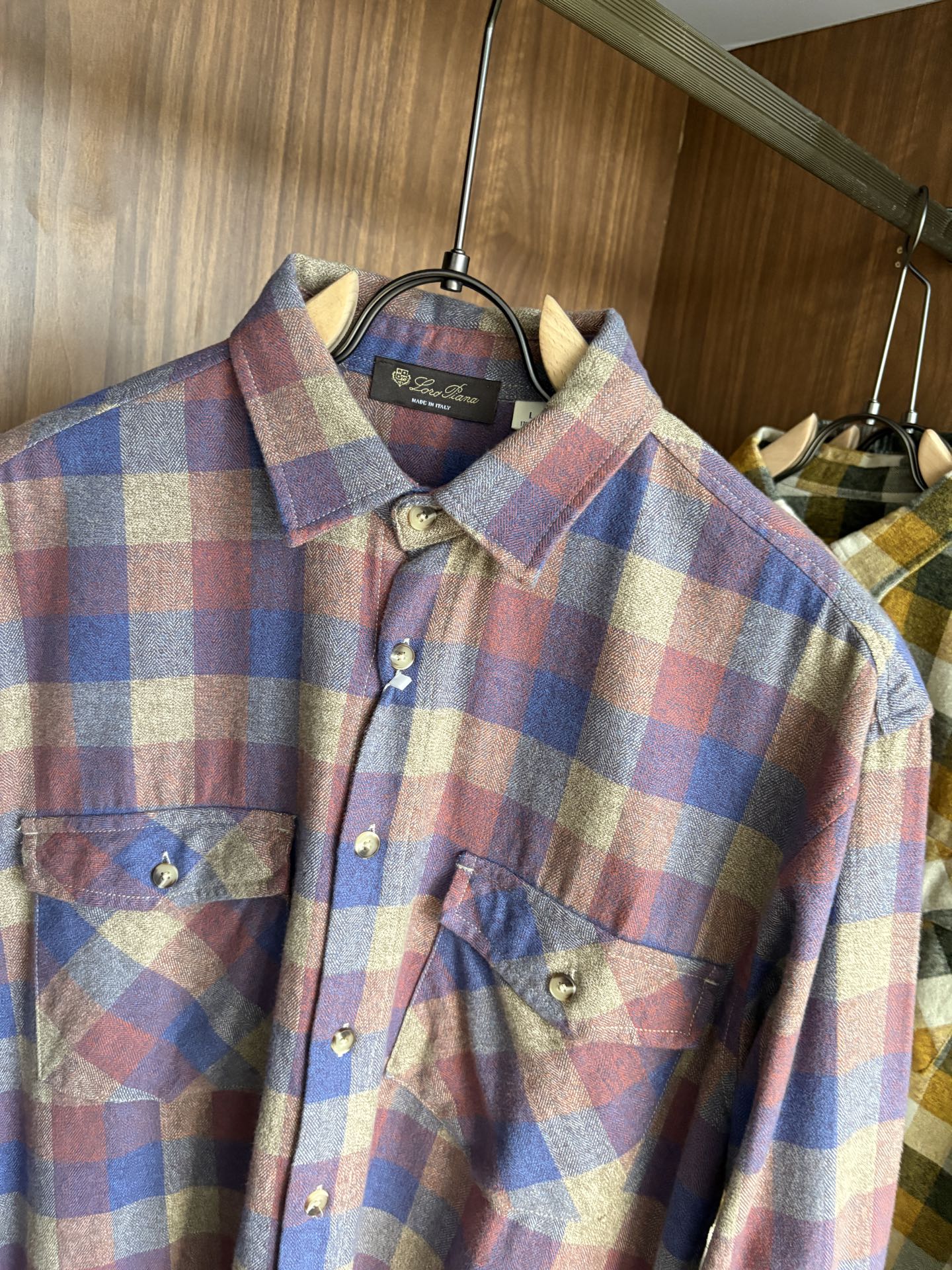 L最新2025年秋季新款100%棉简约百搭休闲格子长袖衬衣外套，面料舒适透气&时尚百搭尺码：M-4xL