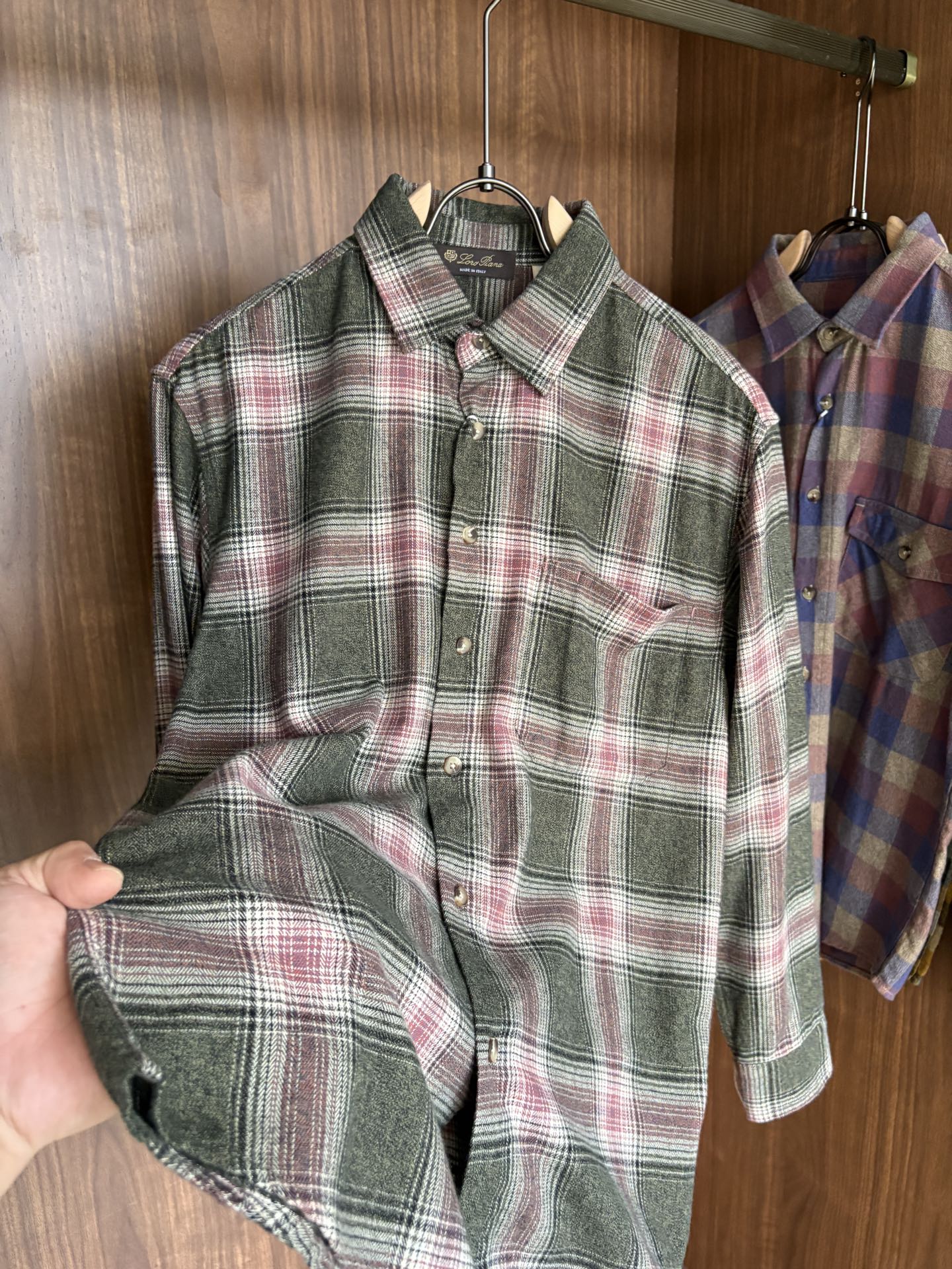 L最新2025年秋季新款100%棉简约百搭休闲格子长袖衬衣外套，面料舒适透气&时尚百搭尺码：M-4xL