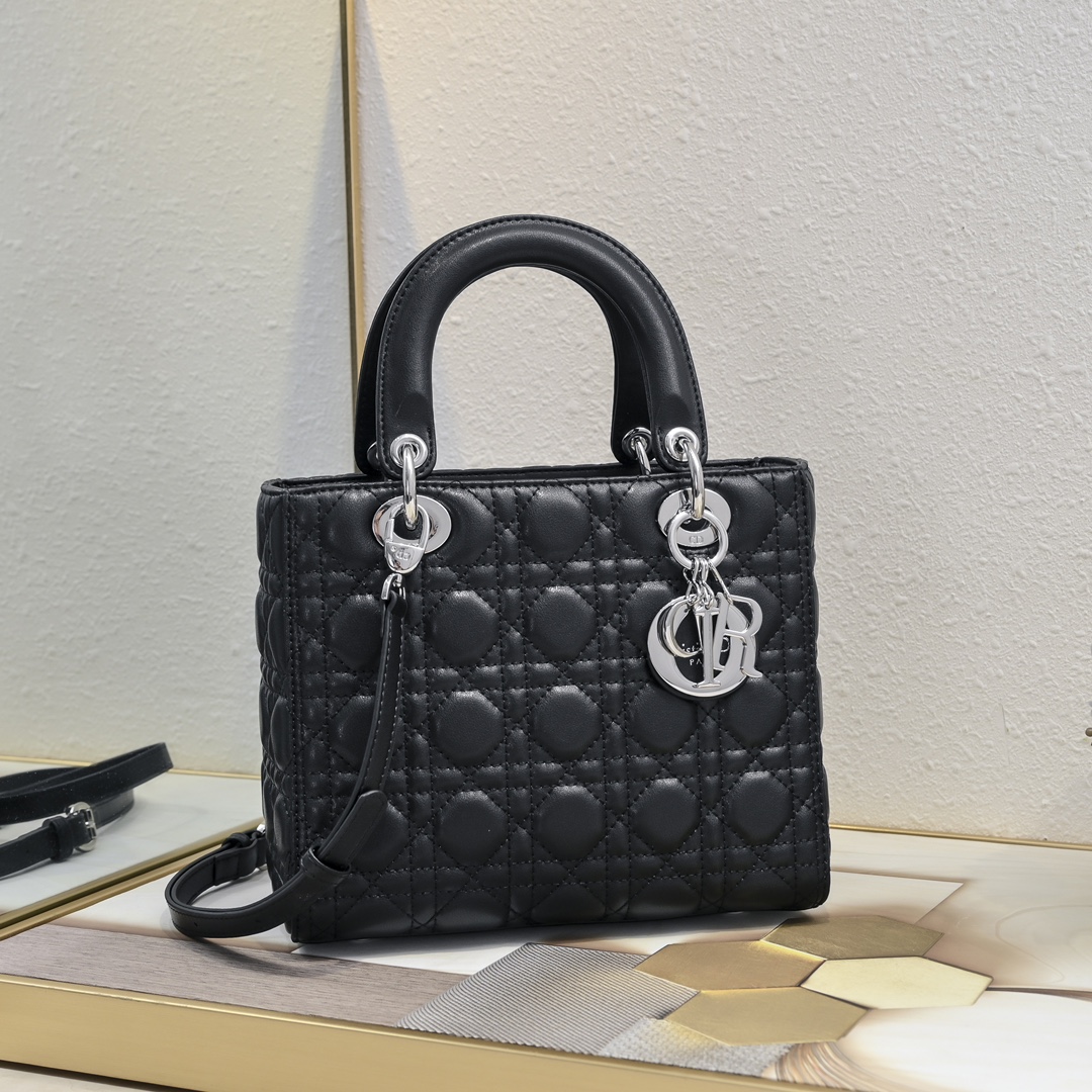 Dior Lady Sacs À Main Sacs À Bandoulière & À Épaule Acheter des répliques bon marché
 Noir Genuine Leather Peau de mouton