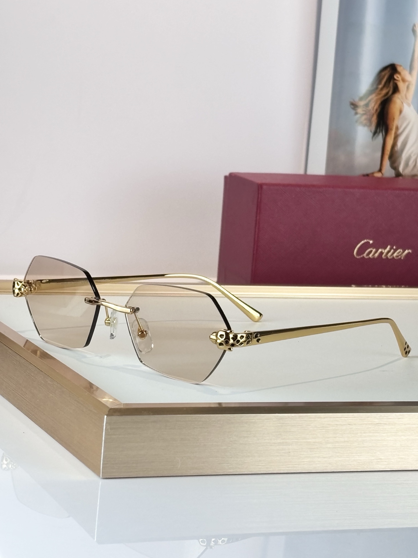 加厚尼龙镜片 镜片硬度杠杠Cartie*Mod:CT0636SSize:56-17-145高级镀金