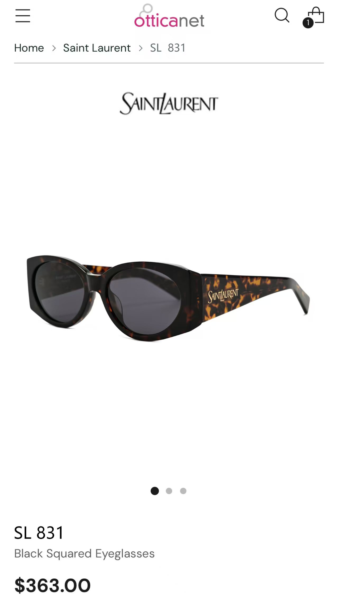 SAINT LAUREN*MOD:SL831size：54口17-140