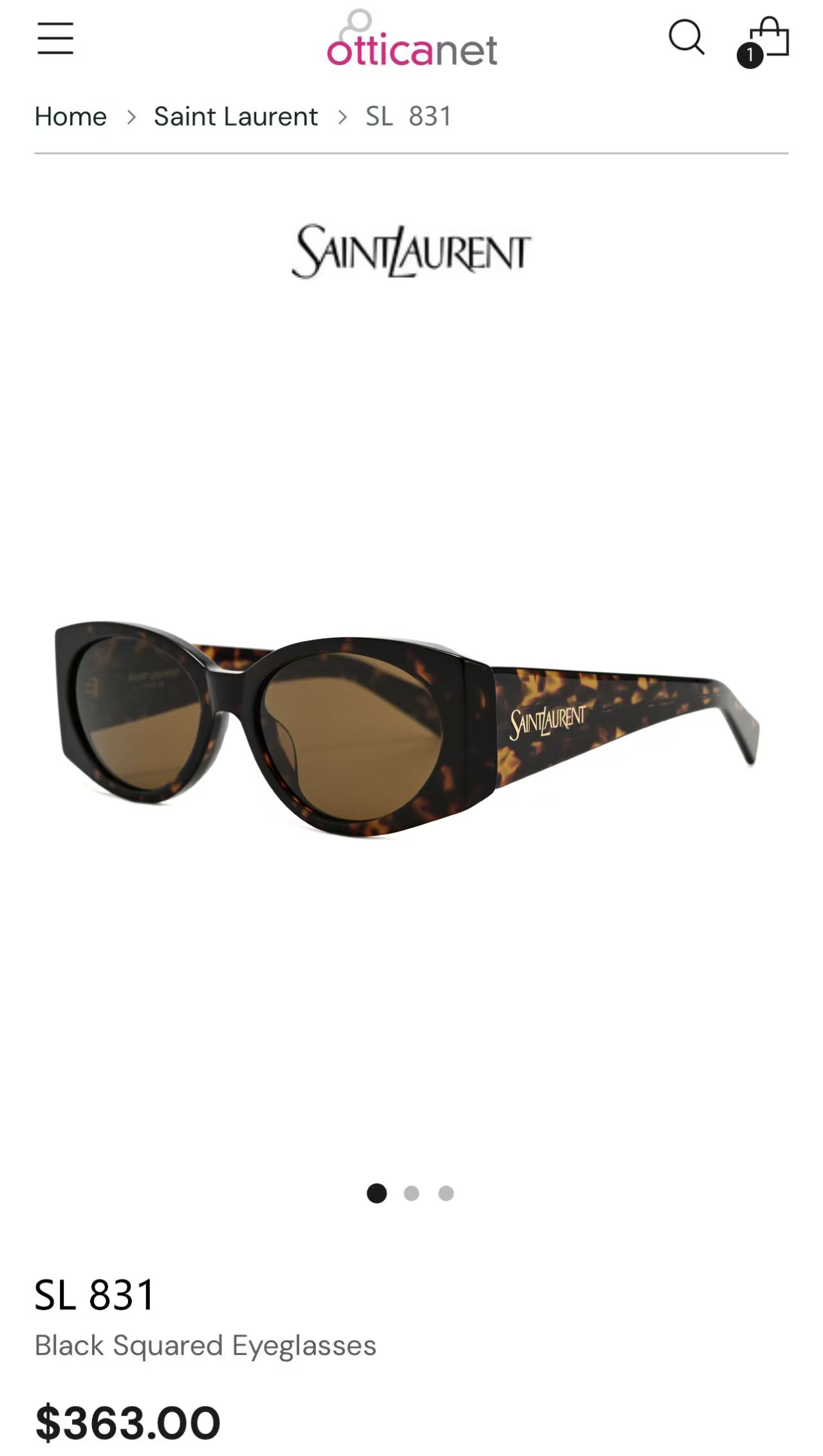 SAINT LAUREN*MOD:SL831size：54口17-140