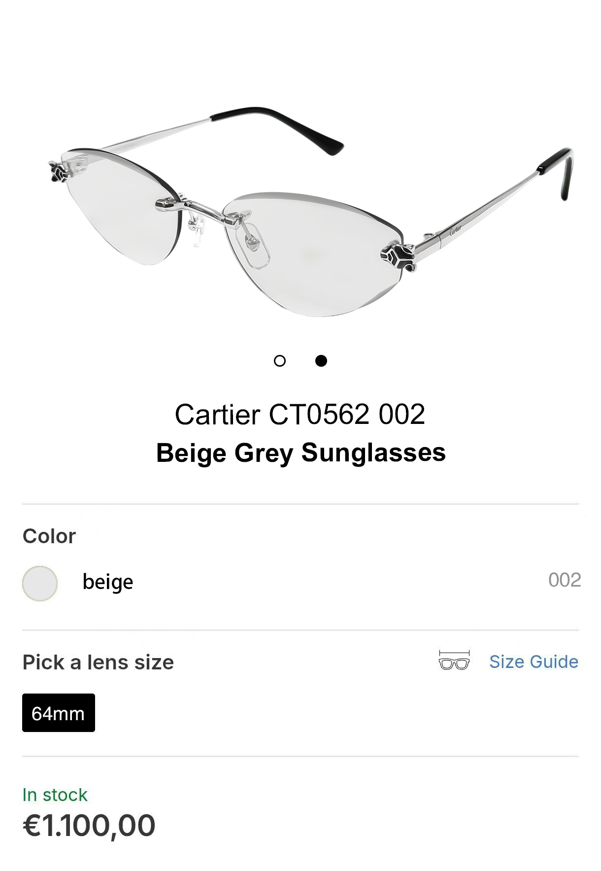 Cartie*MOD：CT0562Size：64口19-140