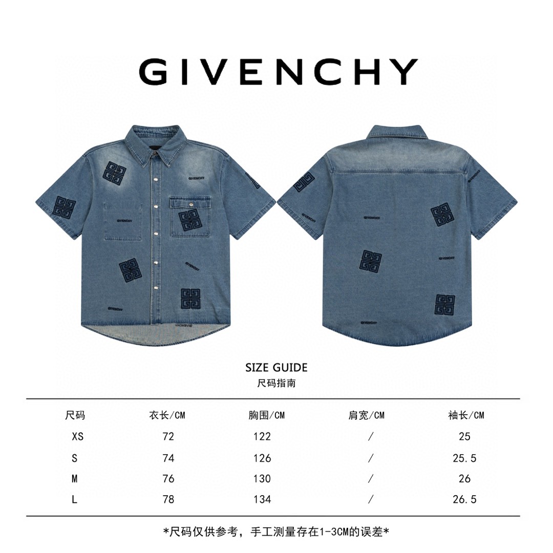 Givenchy Cowboy Shirt with 4G Logo, Water Wash, Nostalgic Hand, and Embroidery. - 图片 9