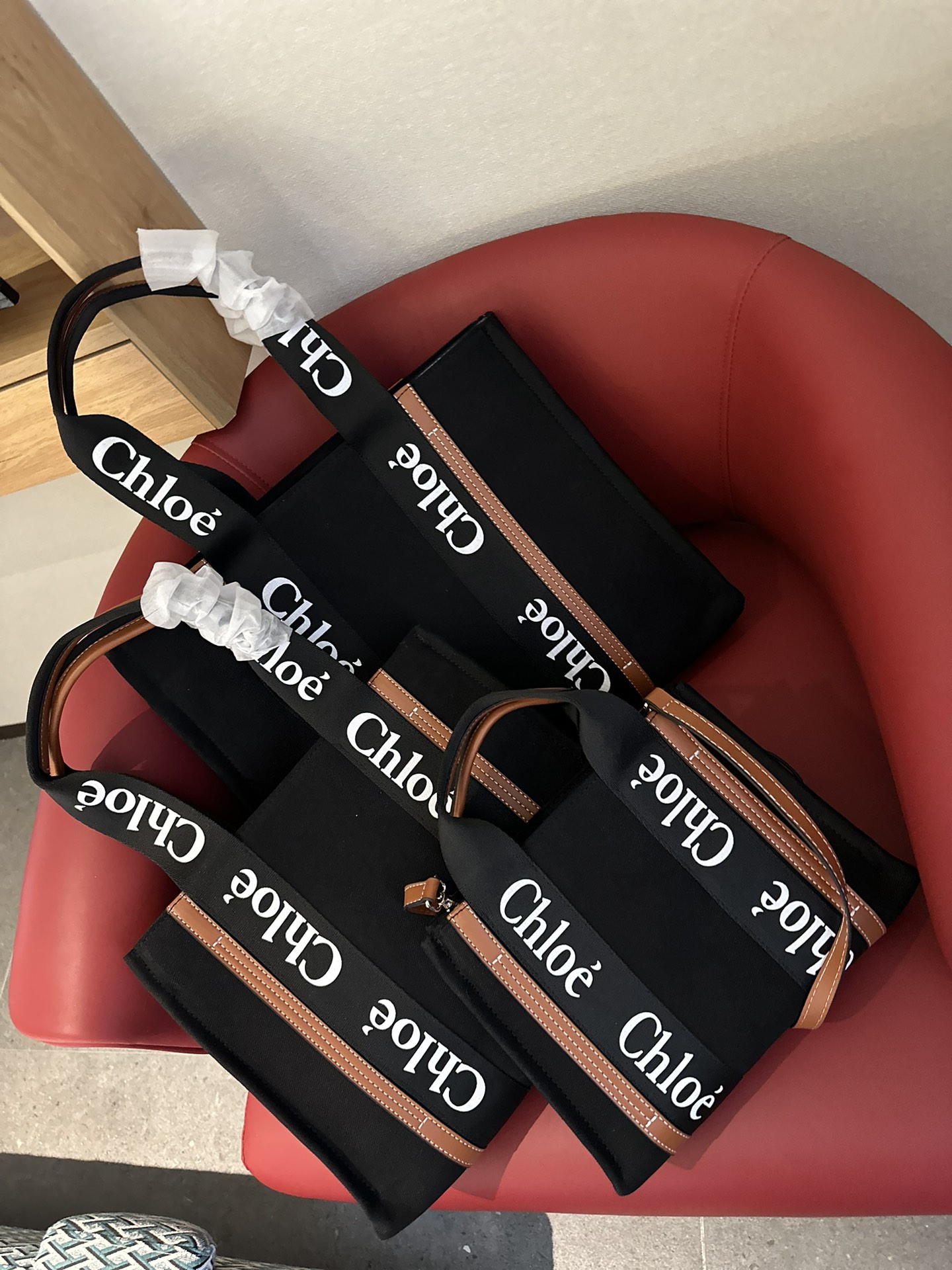 Chloe Handbags Tote Bags Splicing Spring Collection Woody