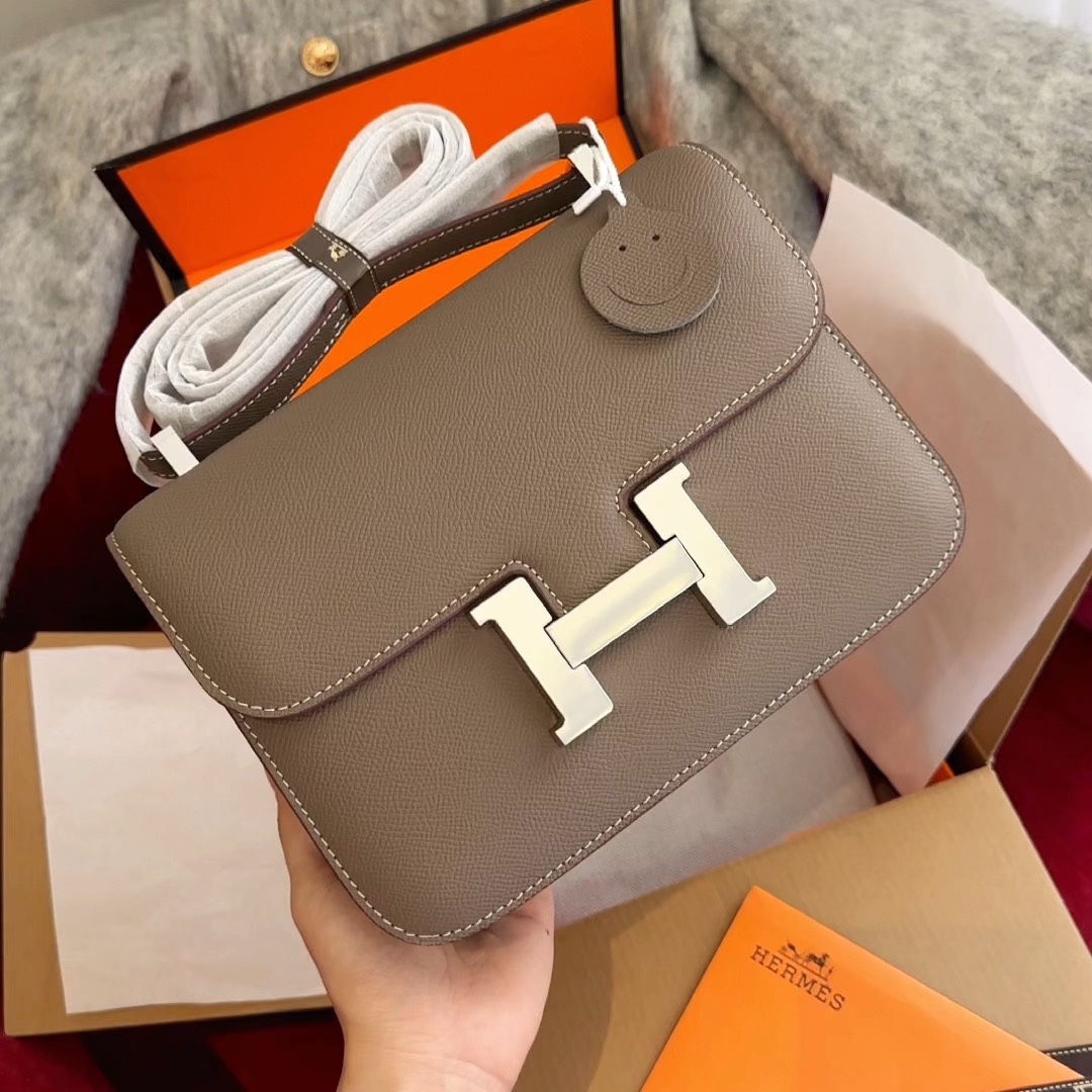 Hermes Bags Handbags Elephant Grey Cowhide