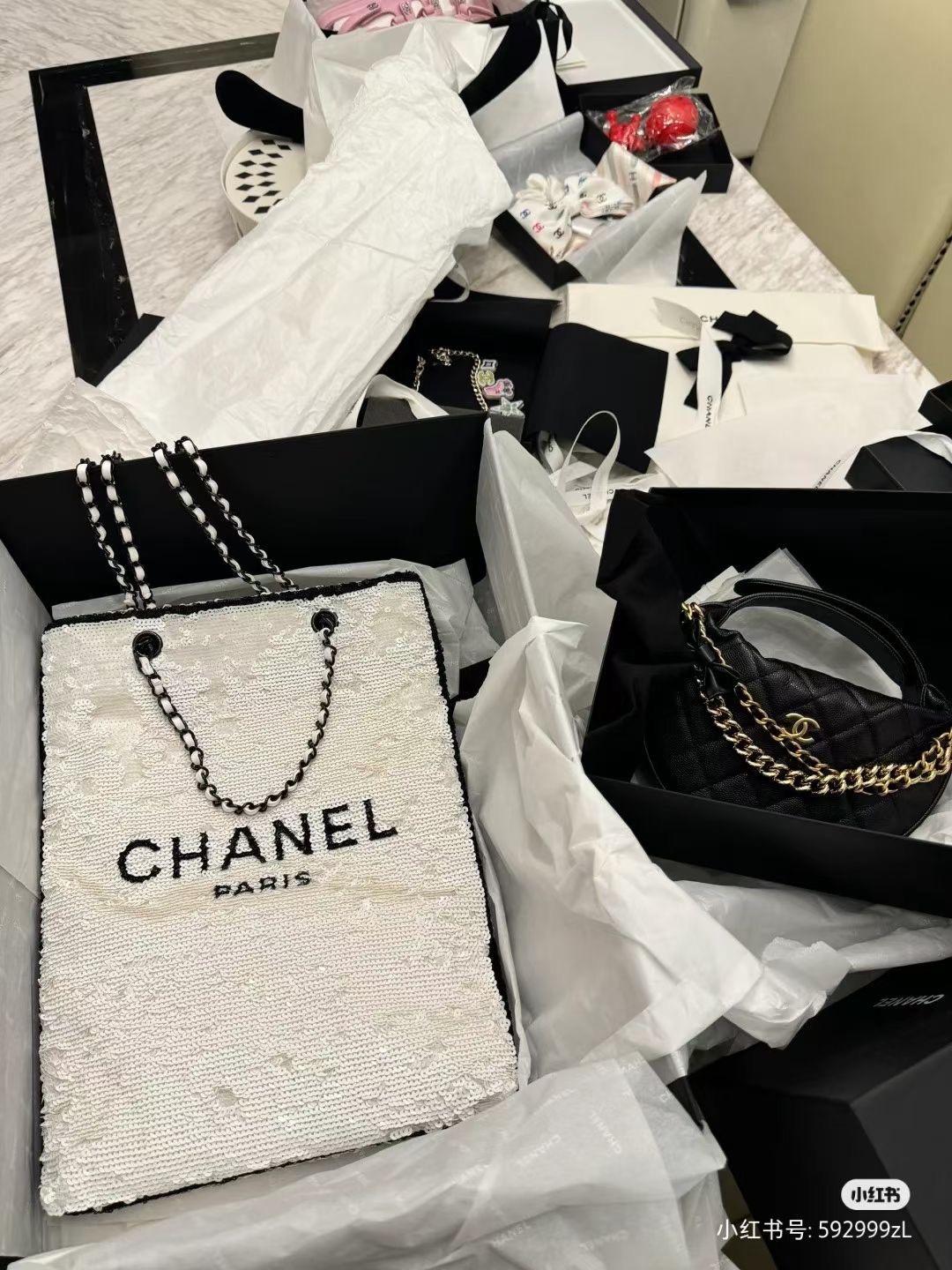 Chanel Handbags Tote Bags White