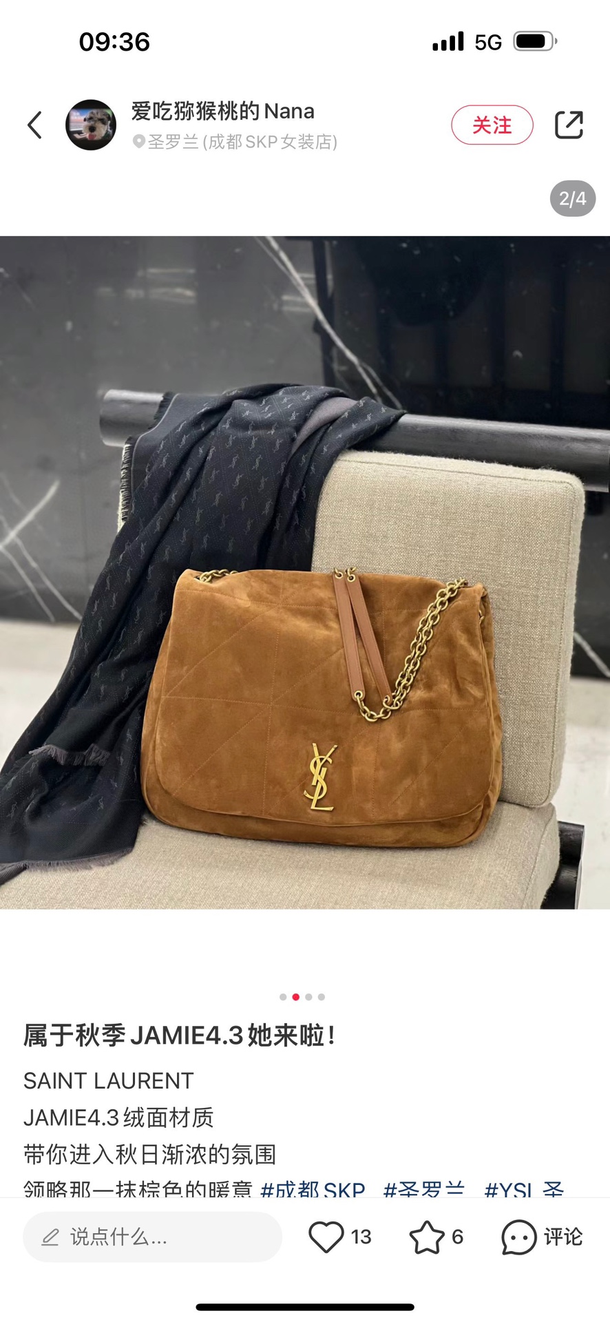 Yves Saint Laurent AAA+
 Bags Handbags Deerskin Frosted