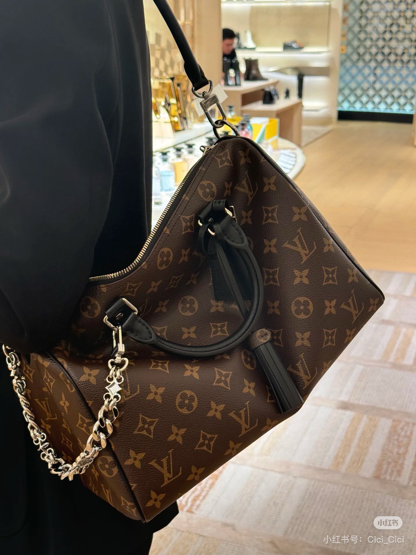 Lv new Spedy 30 soft dark Boston The Kro heart chain is so cool - 图片 6