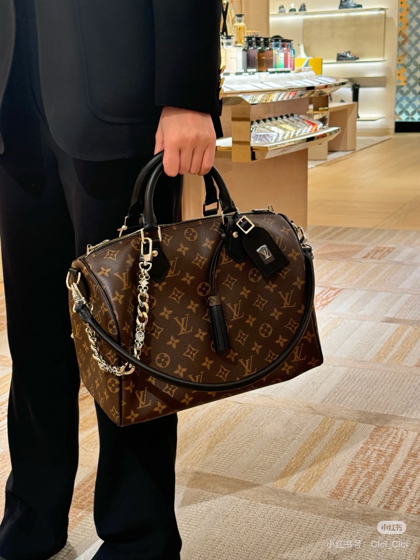 Lv new Spedy 30 soft dark Boston The Kro heart chain is so cool - 图片 5