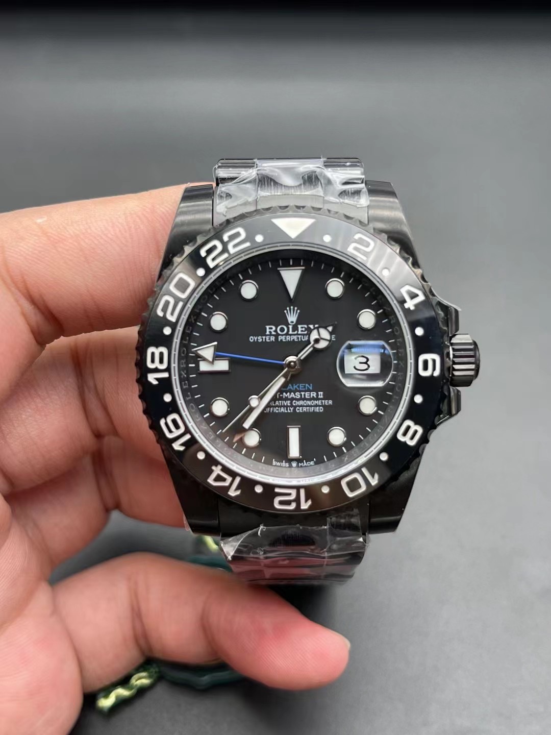 Entrega en plano real del reloj mecánico automático Rolex GMT-Master para hombre