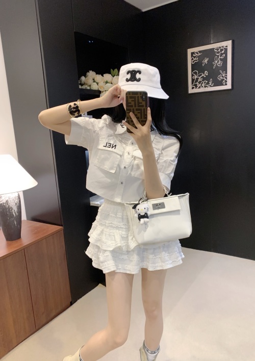 Elegant Embroidered Letter Shirt with Pleated Design - Available in Black & White 1 Elegant Embroidered Letter Shirt with Pleated Design - Available in Black & White