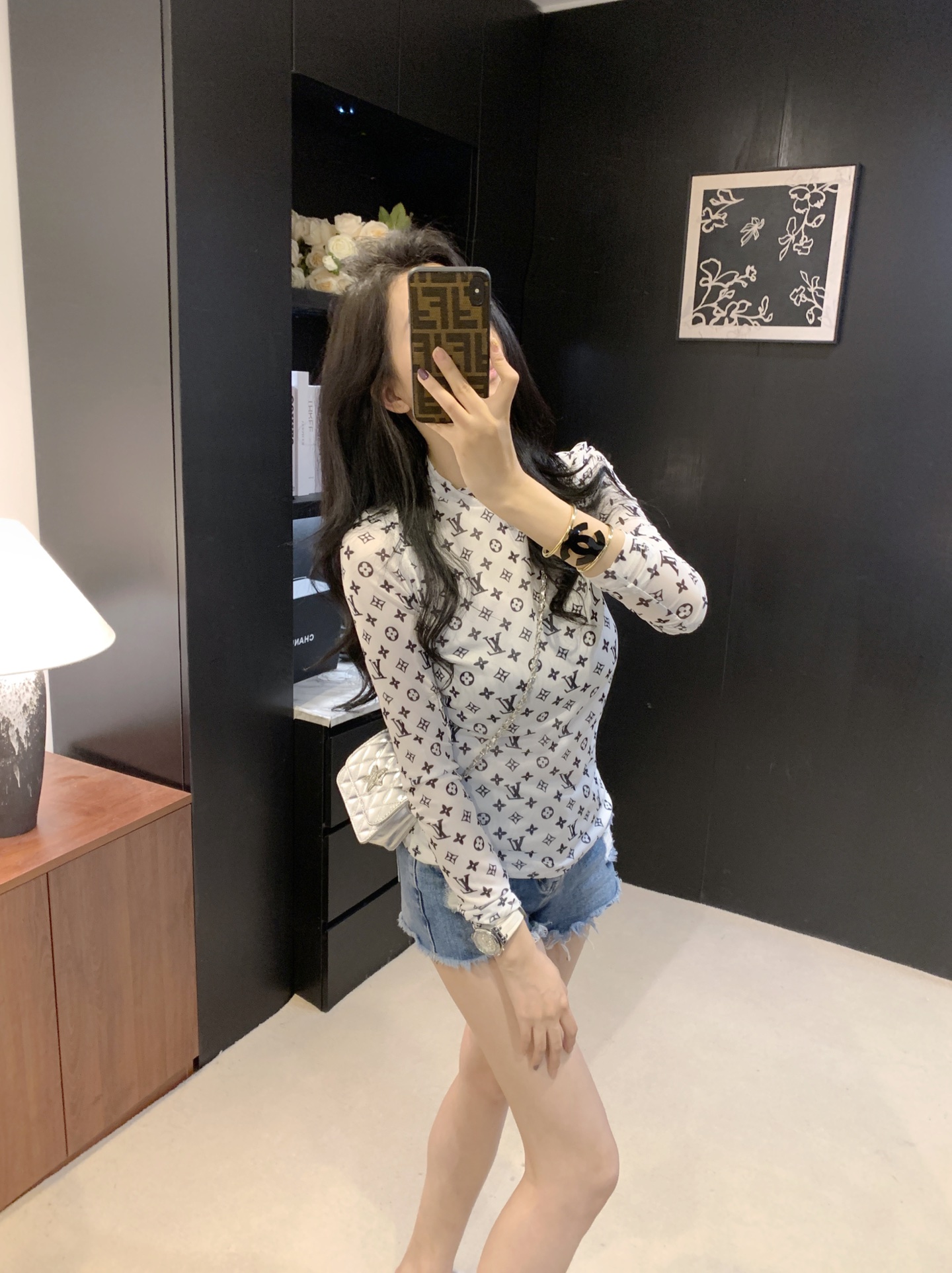 Louis Vuitton Monogram Sheer Top - Designer Style, White, Sizes S-L