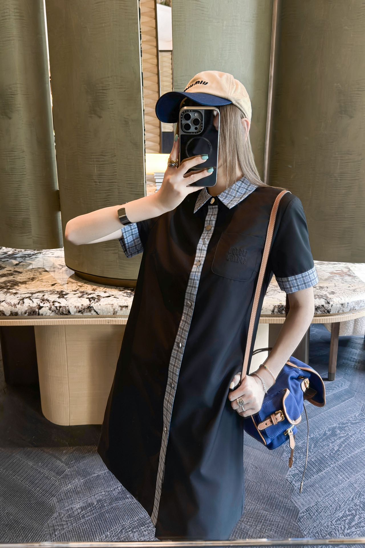 Miu Miu 2025SS Black Shirt Dress - Imported Fabric, Delicate Details 7 i1747058406438 7371 0 6
